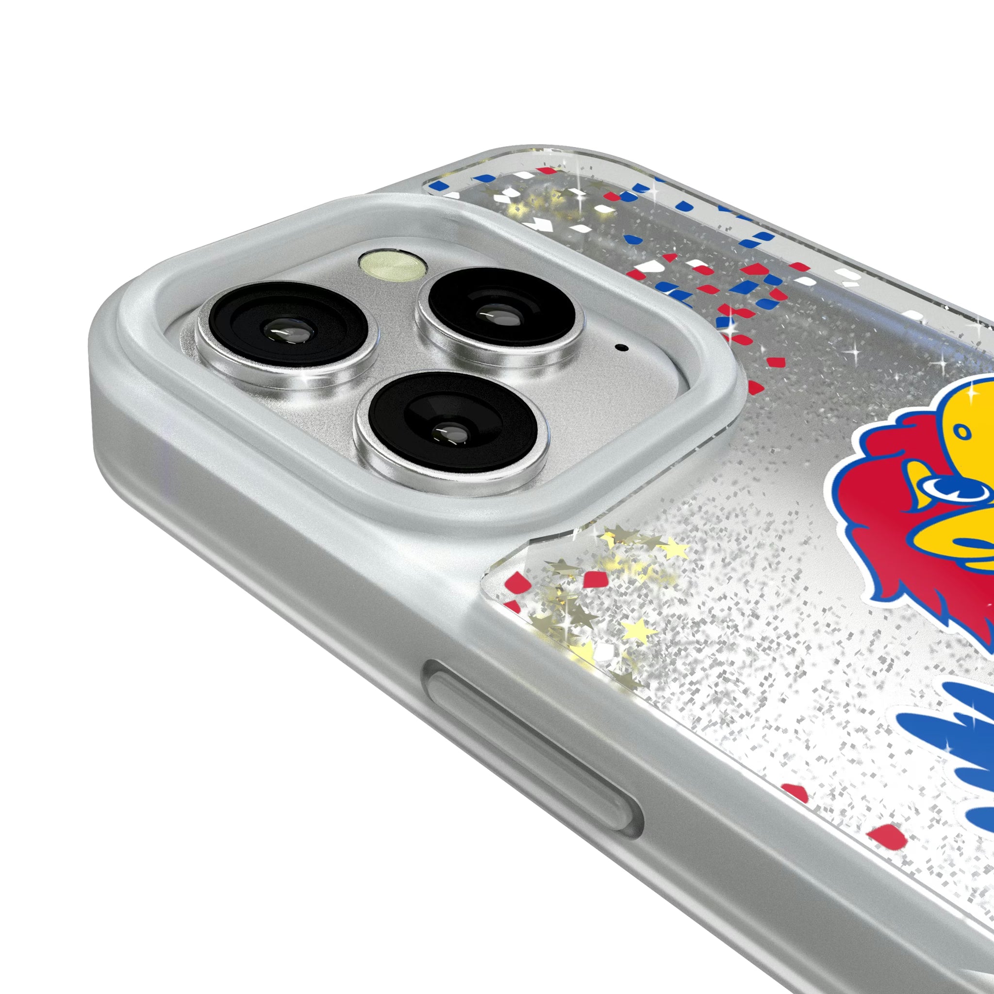 University of Kansas Jayhawks Confetti iPhone Glitter Phone Case for Apple iPhone - Detail#Device_iPhone 16 Pro