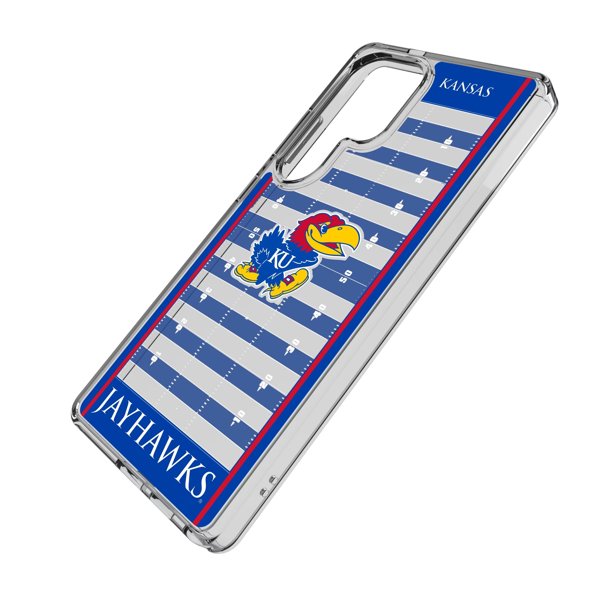 University of Kansas Jayhawks Field Galaxy Clear Phone Case for Samsung Galaxy - Isometric View