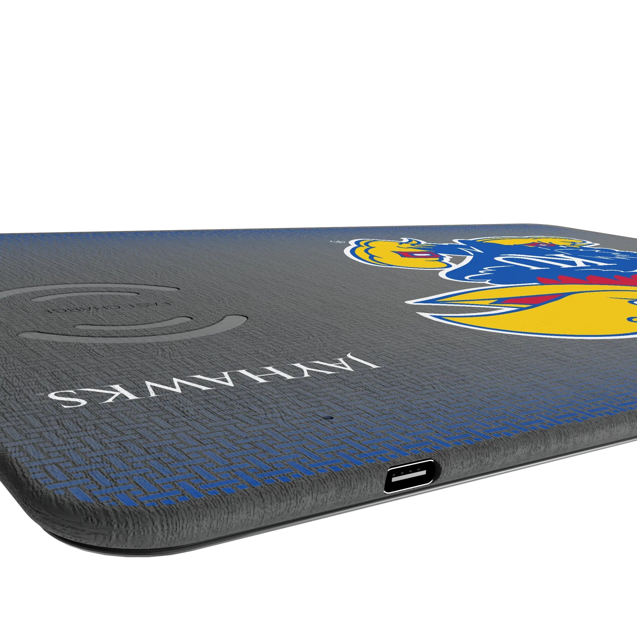 University of Kansas Jayhawks Linen 15-Watt Wireless Charger and Mouse Pad