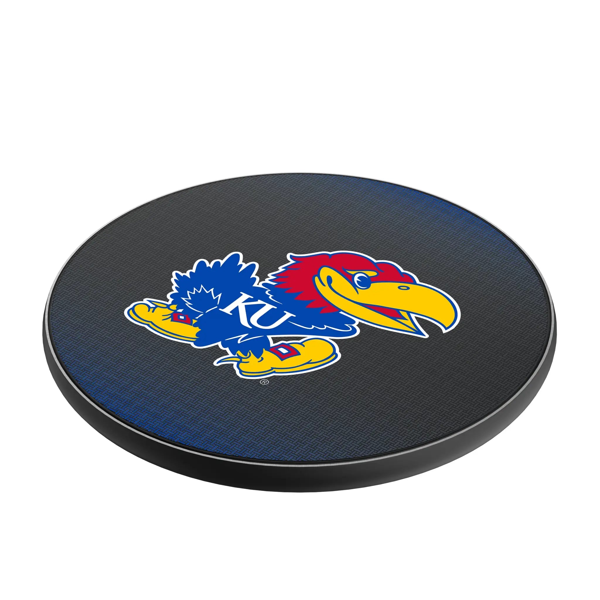 University of Kansas Jayhawks Linen 15-Watt Wireless Charger - Isometric View
