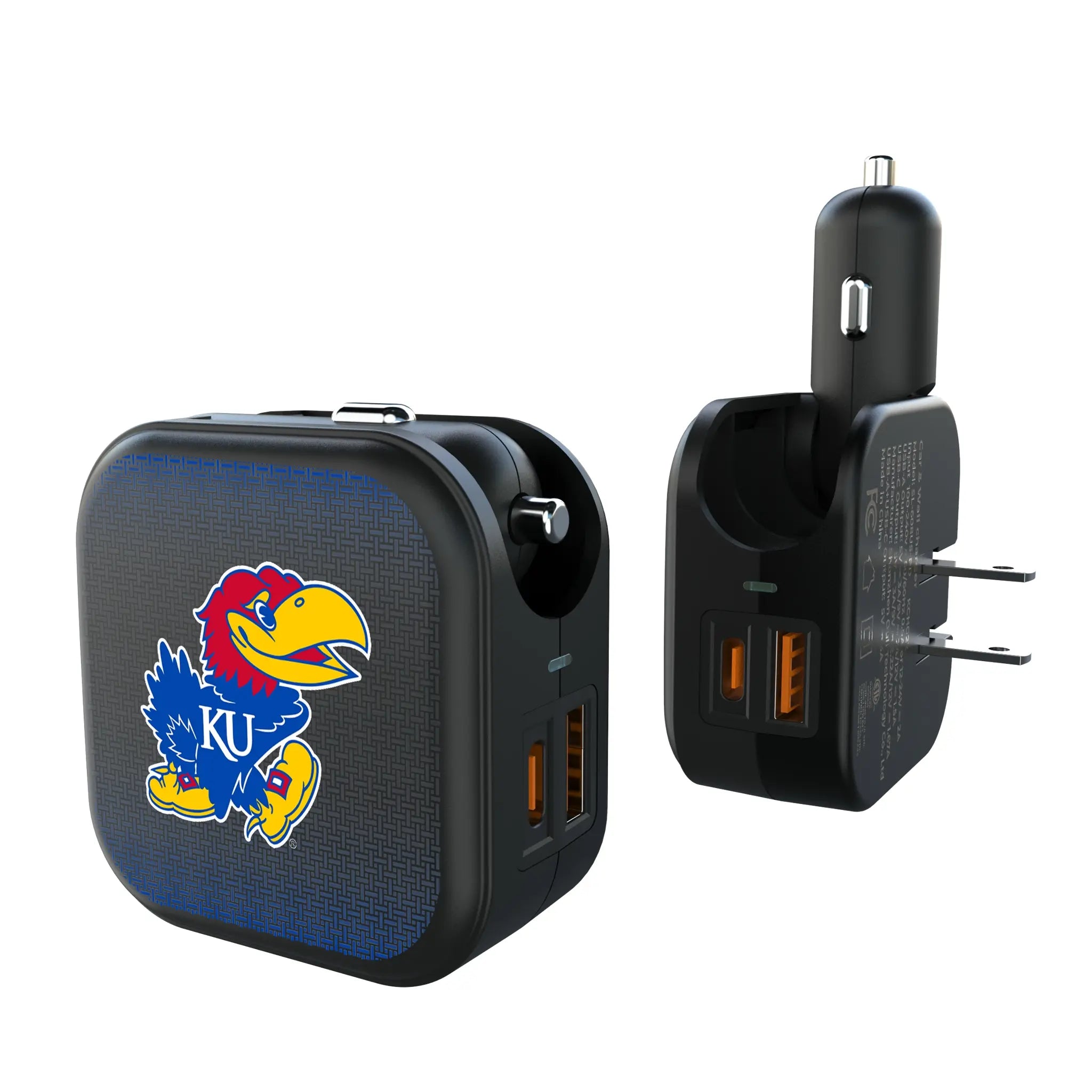 University of Kansas Jayhawks Linen 2 in 1 USB A/C Charger
