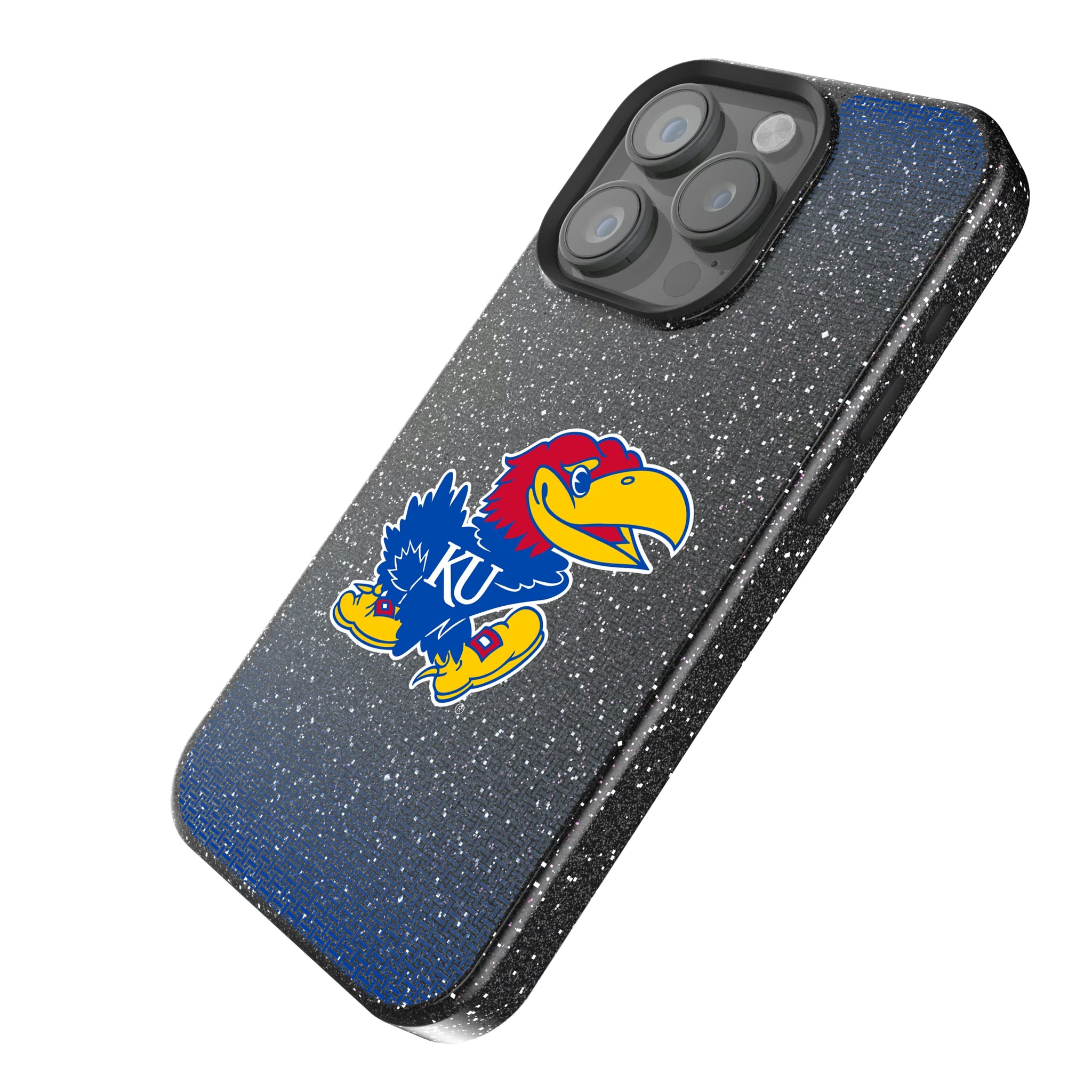 University of Kansas Jayhawks Linen iPhone Bling Phone Case for Apple iPhone - Isometric View