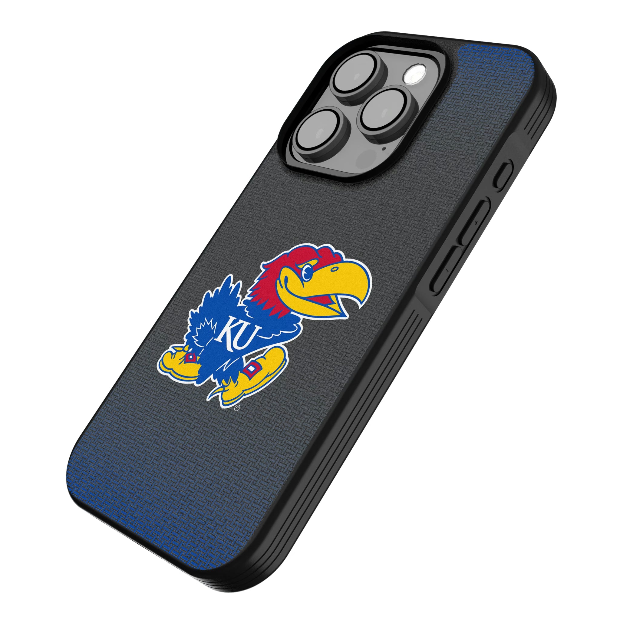 University of Kansas Jayhawks Linen iPhone Bump Phone Case for Apple iPhone - Isometric View
