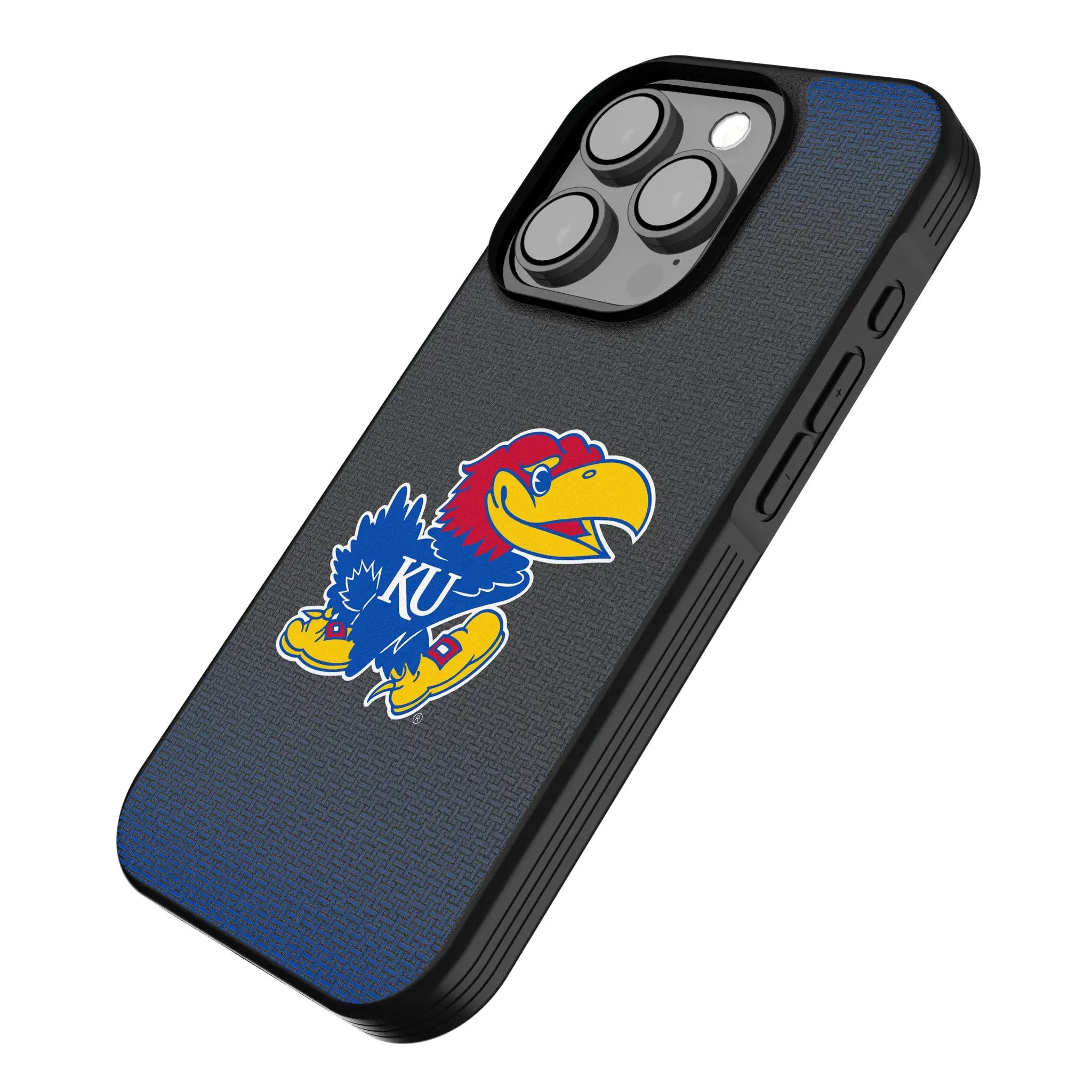 University of Kansas Jayhawks Linen iPhone Bump Phone Case for Apple iPhone - Isometric View