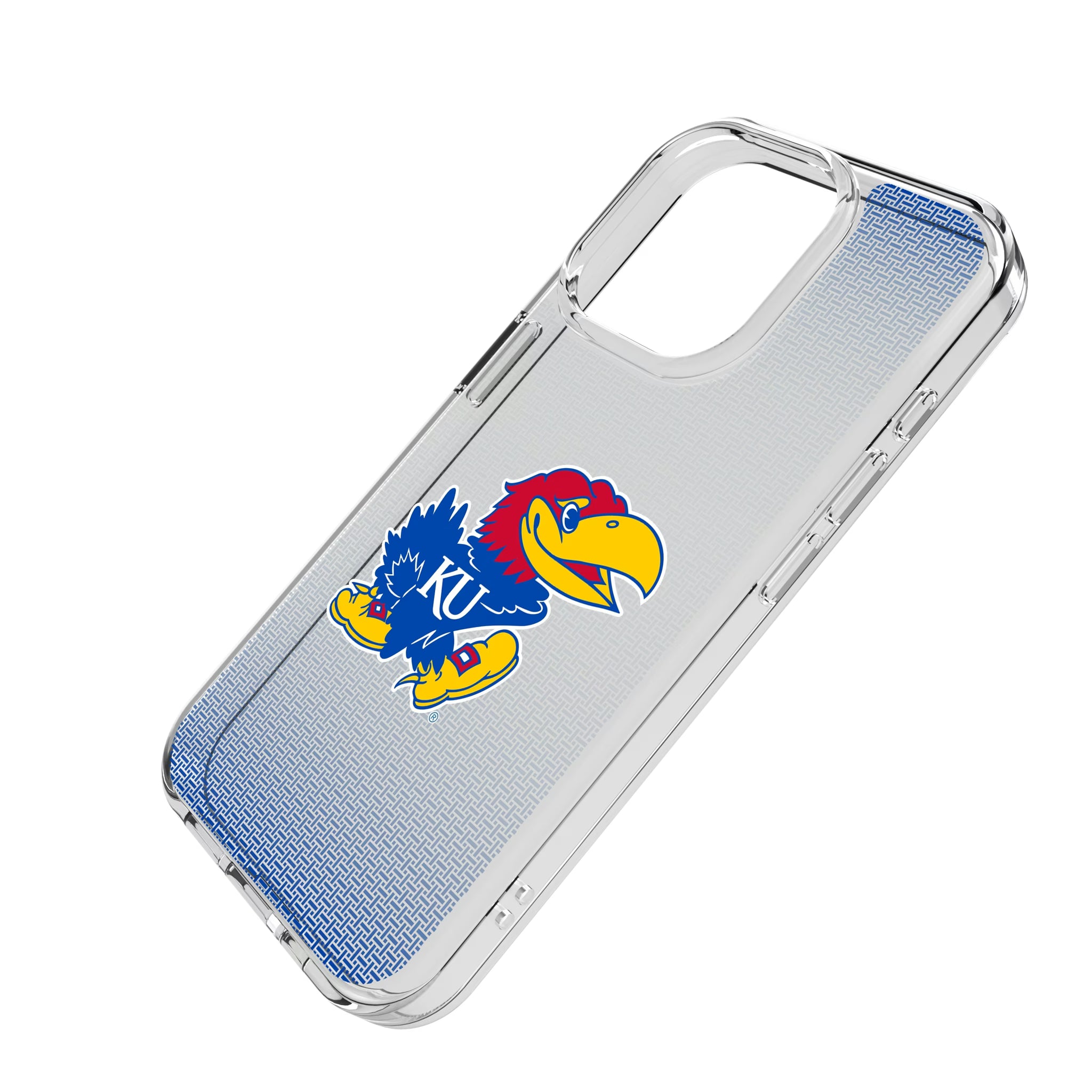 University of Kansas Jayhawks Linen iPhone Clear Phone Case for Apple iPhone - Isometric View