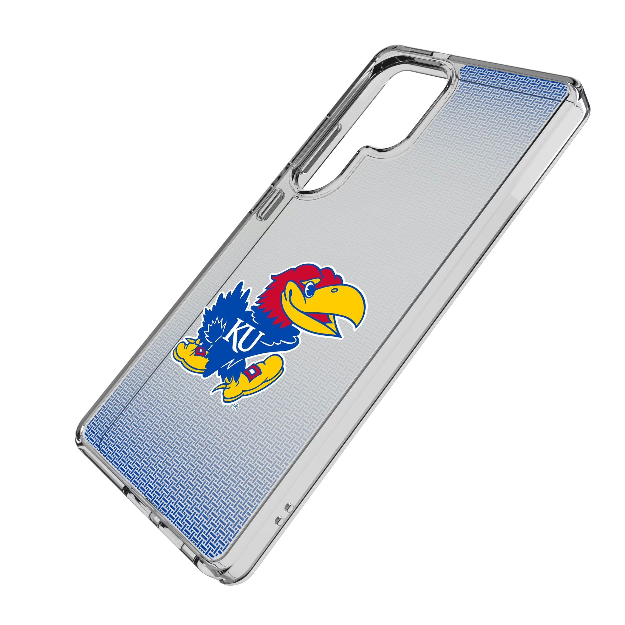 University of Kansas Jayhawks Linen Galaxy Clear Phone Case for Samsung Galaxy - Isometric View