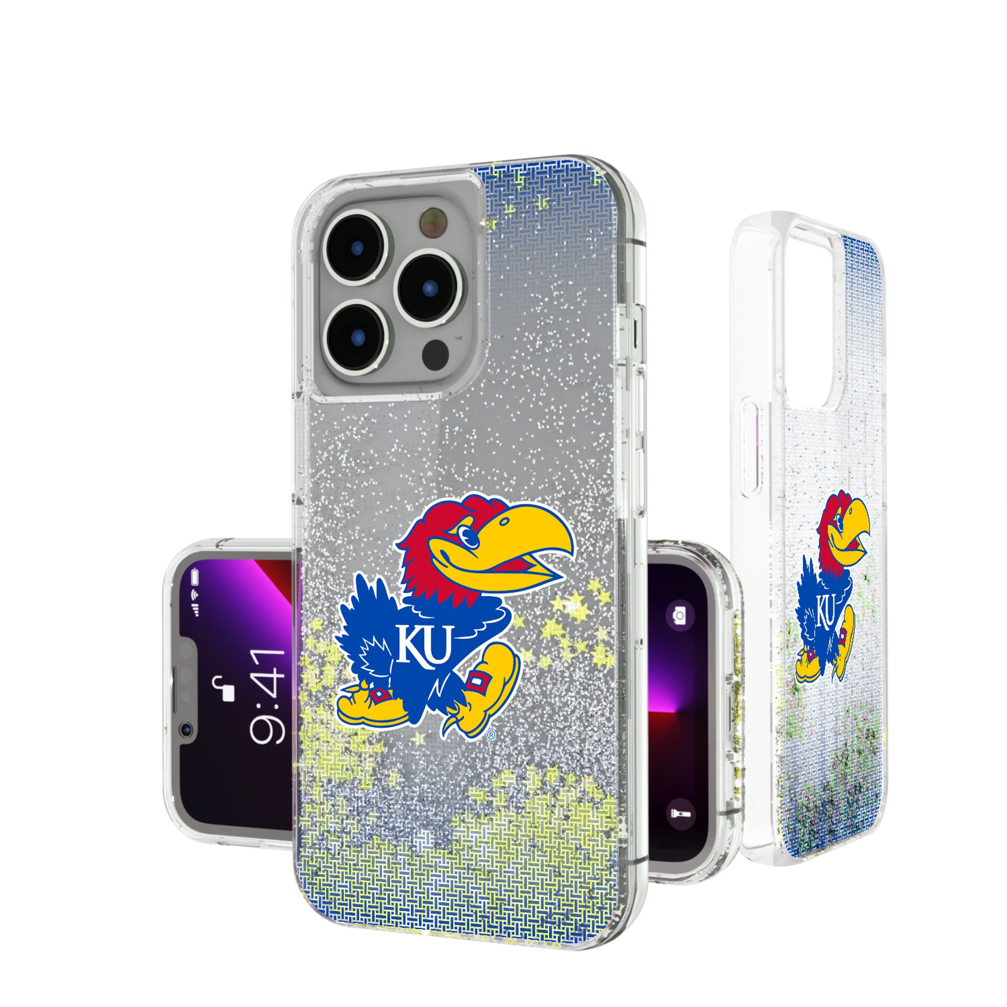 University of Kansas Jayhawks Linen iPhone Glitter Phone Case for Apple iPhone