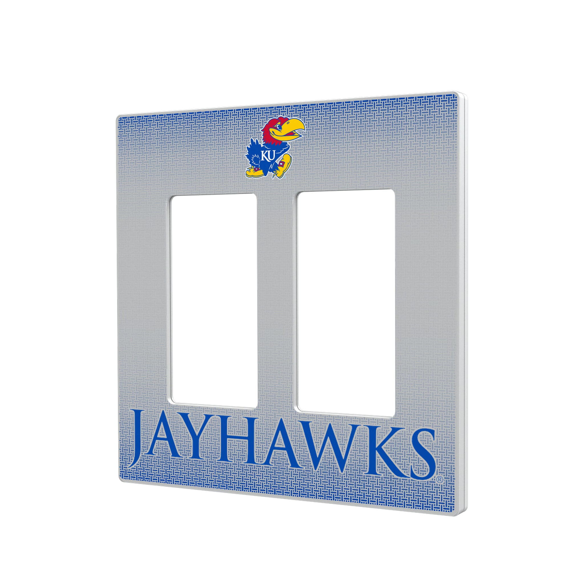 University of Kansas Jayhawks Linen Hidden-Screw Light Switch Plate#Style_Double Rocker