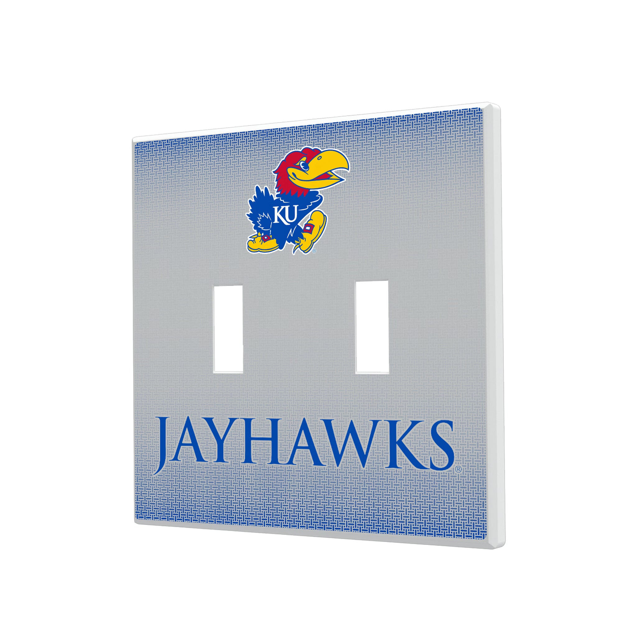 University of Kansas Jayhawks Linen Hidden-Screw Light Switch Plate#Style_Double Toggle