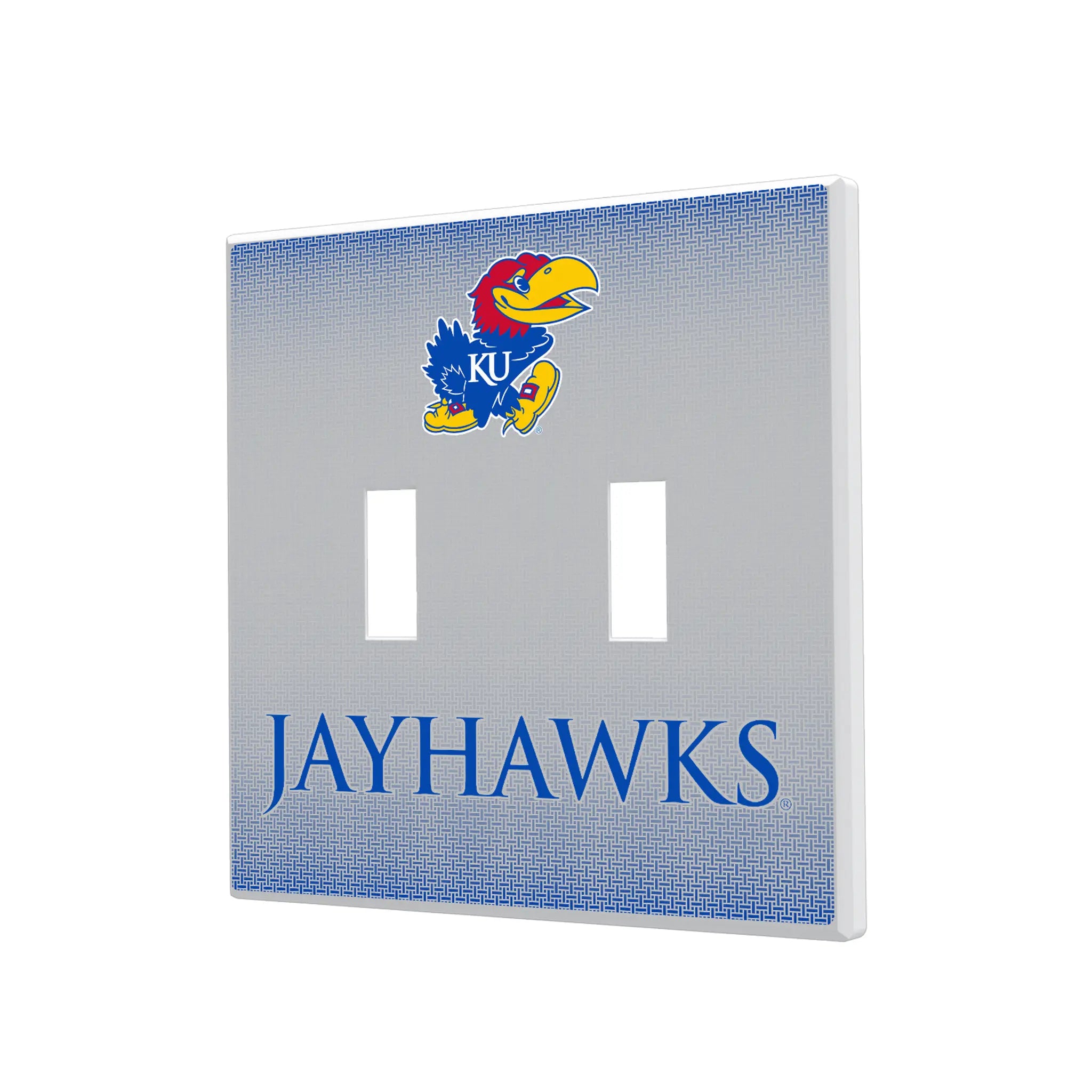 University of Kansas Jayhawks Linen Hidden-Screw Light Switch Plate#Style_Double Toggle