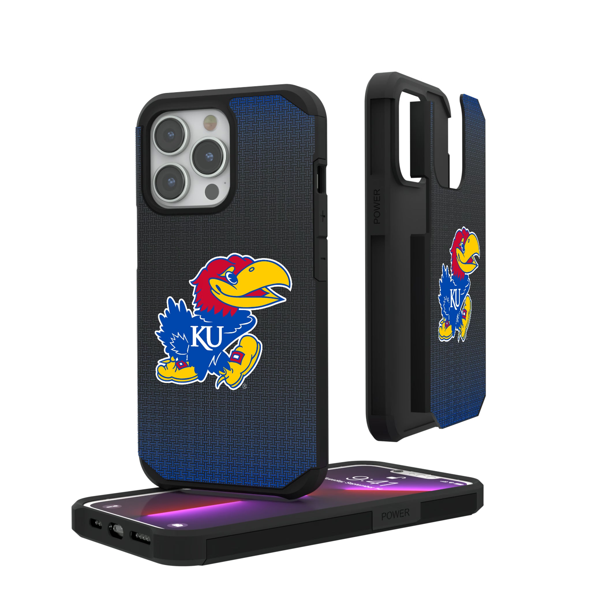 University of Kansas Jayhawks Linen iPhone Rugged Phone Case for Apple iPhone#Device_iPhone 13 Pro