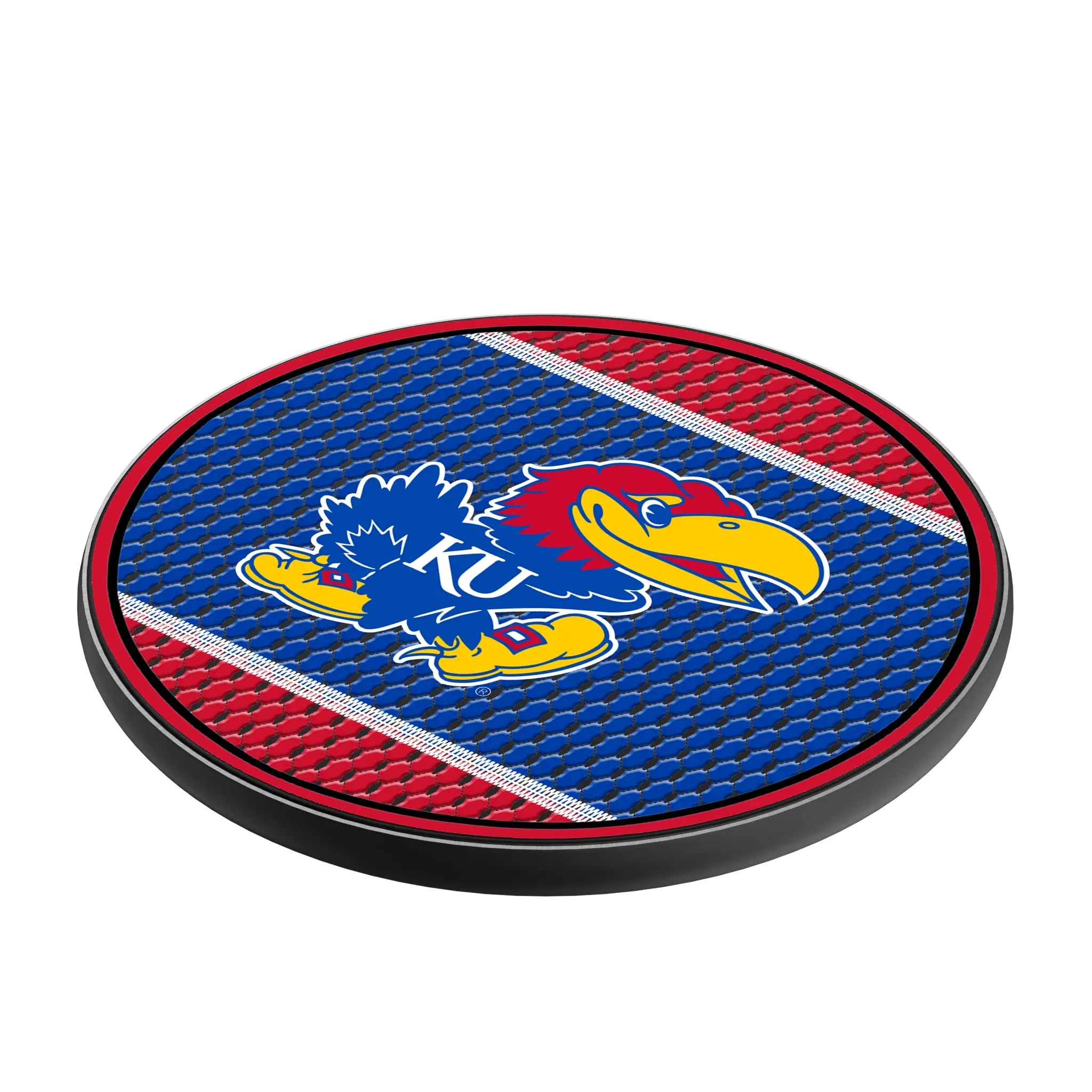 University of Kansas Jayhawks Mesh 15-Watt Wireless Charger - Isometric View