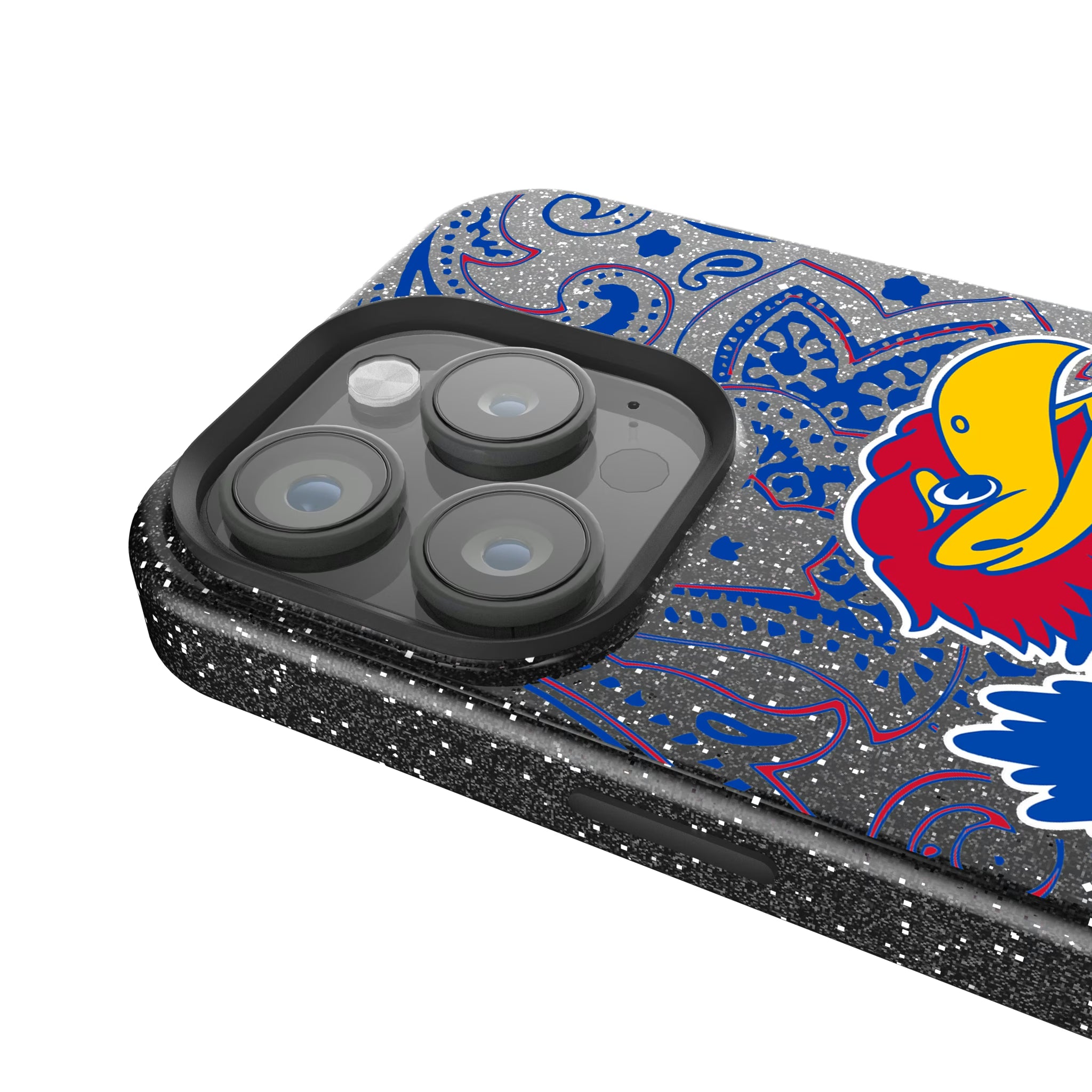 University of Kansas Jayhawks Paisley iPhone Bling Phone Case for Apple iPhone - Detail