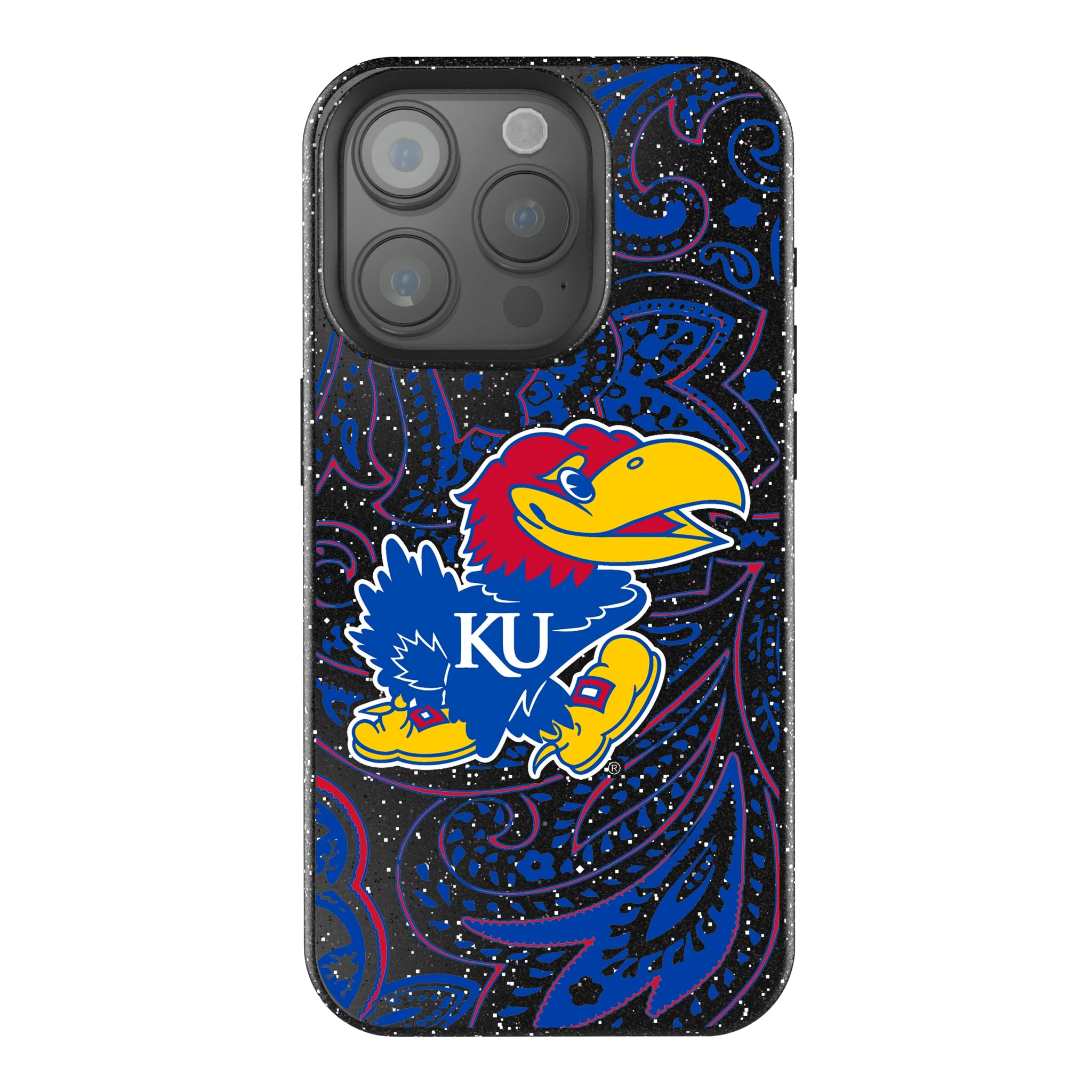 University of Kansas Jayhawks Paisley iPhone Bling Phone Case for Apple iPhone