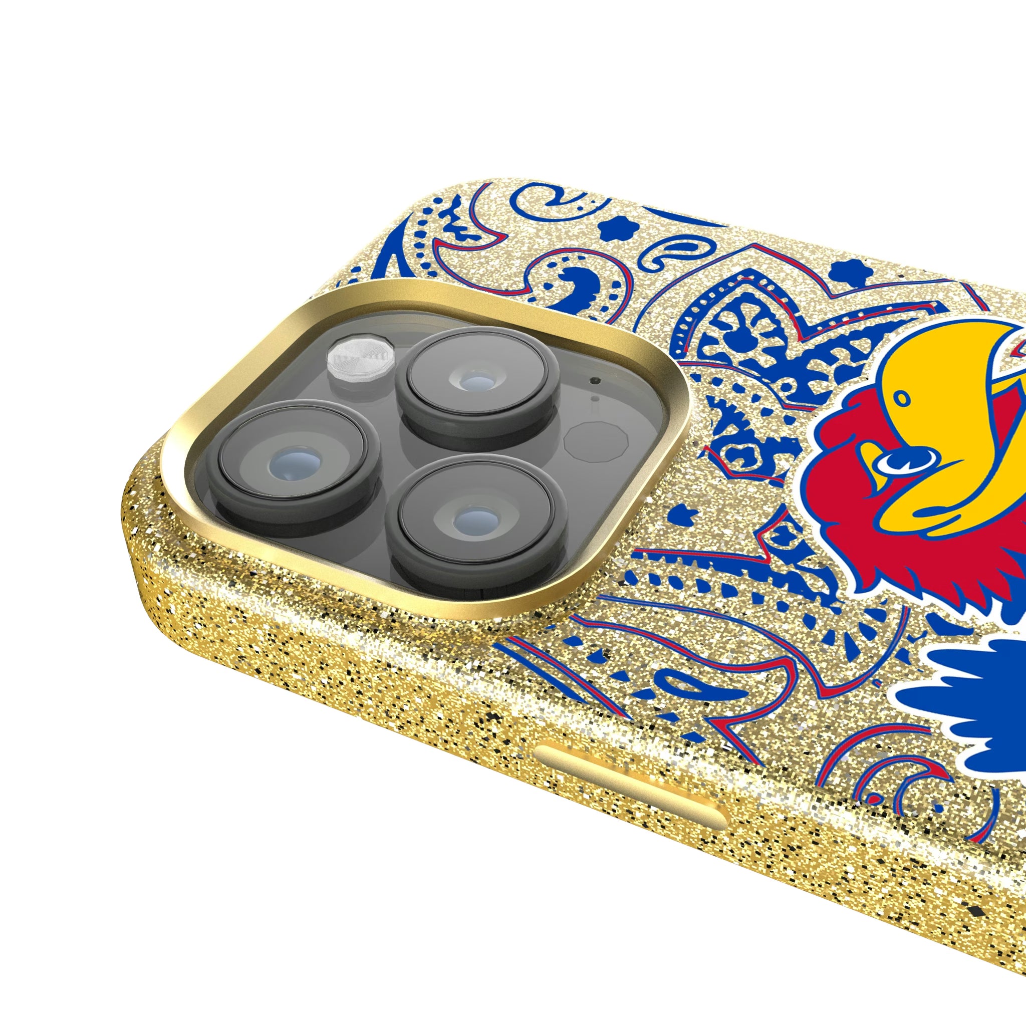 University of Kansas Jayhawks Paisley iPhone Bling Phone Case for Apple iPhone - Detail