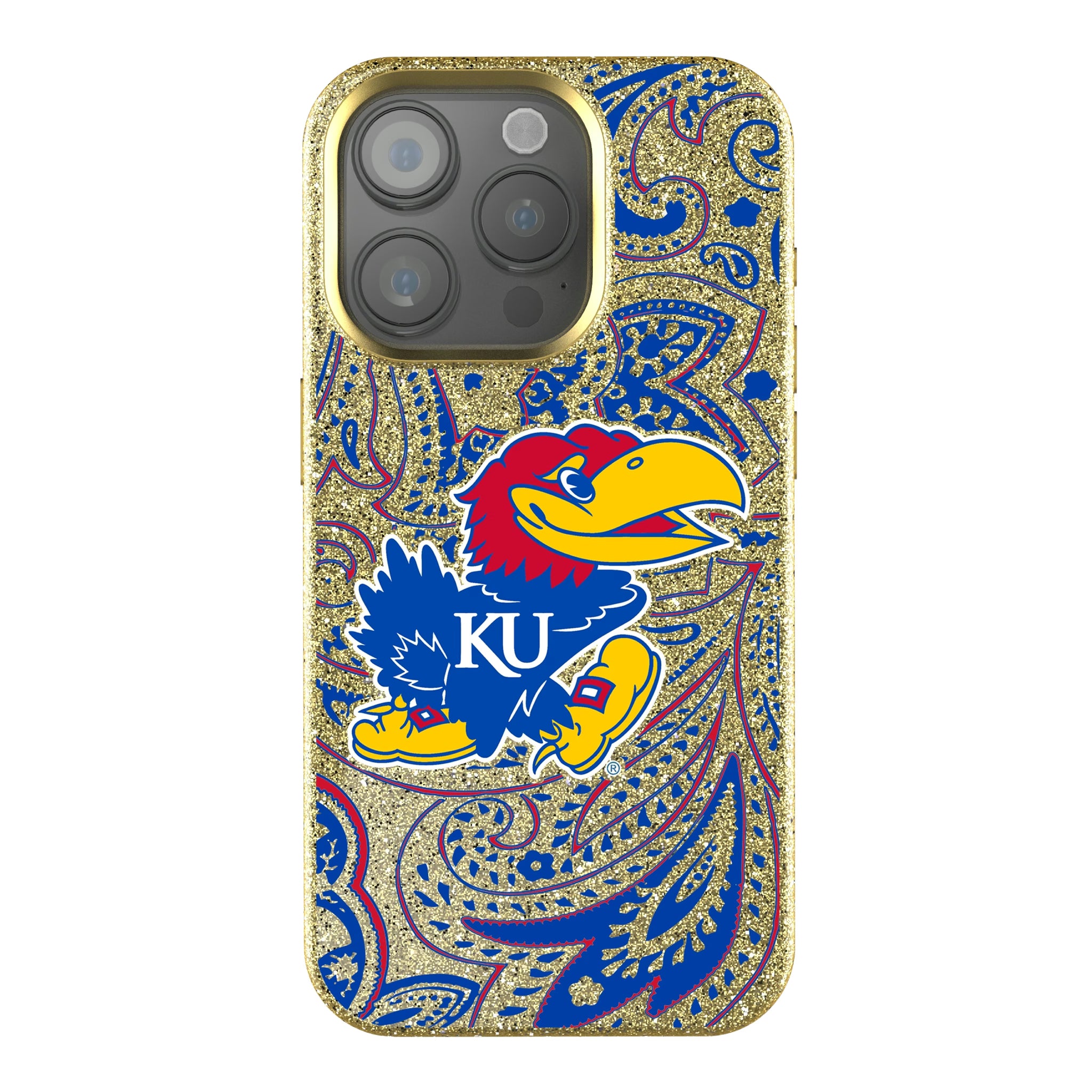 University of Kansas Jayhawks Paisley iPhone Bling Phone Case for Apple iPhone
