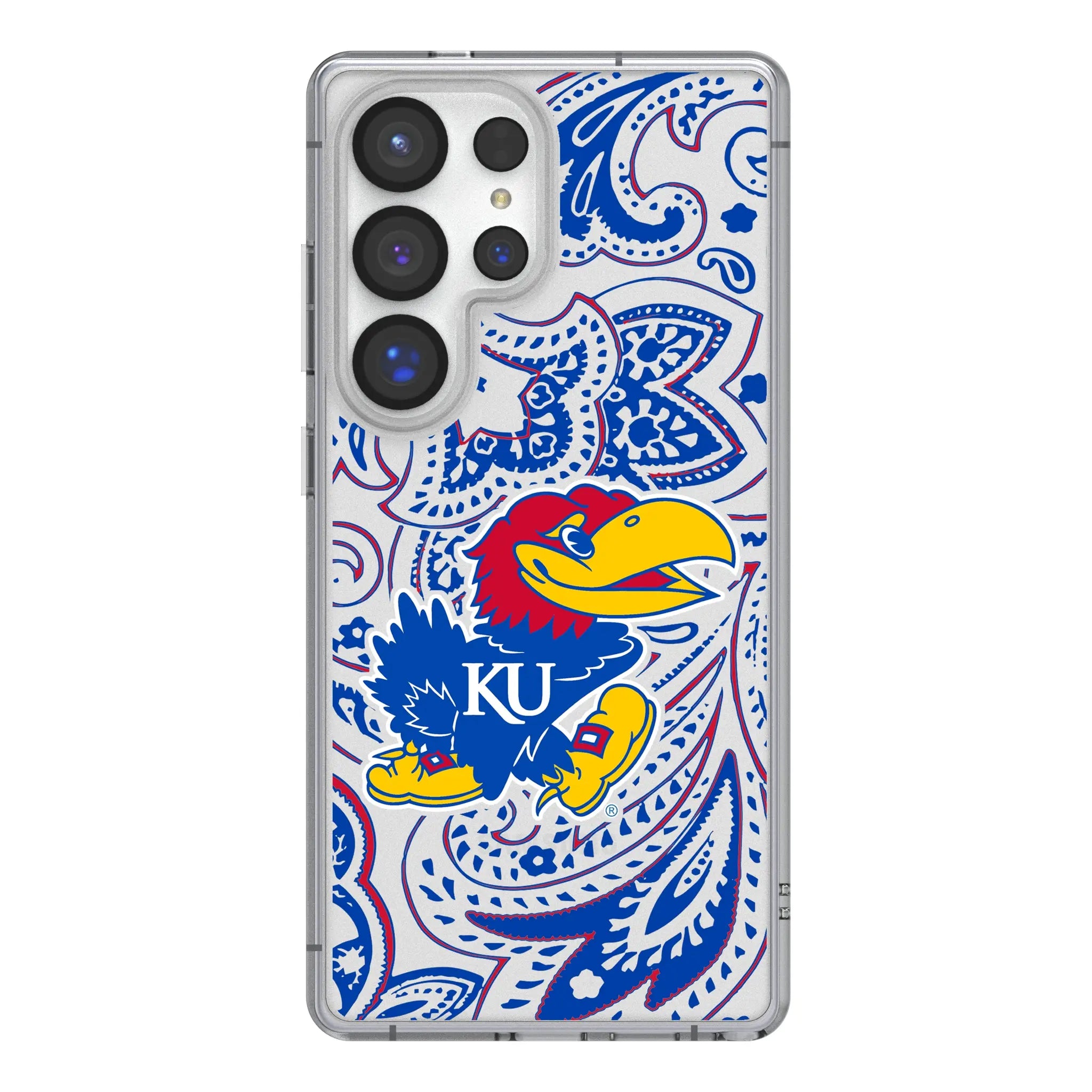 University of Kansas Jayhawks Paisley Galaxy Clear Phone Case for Samsung Galaxy#Device_Galaxy S25 Ultra