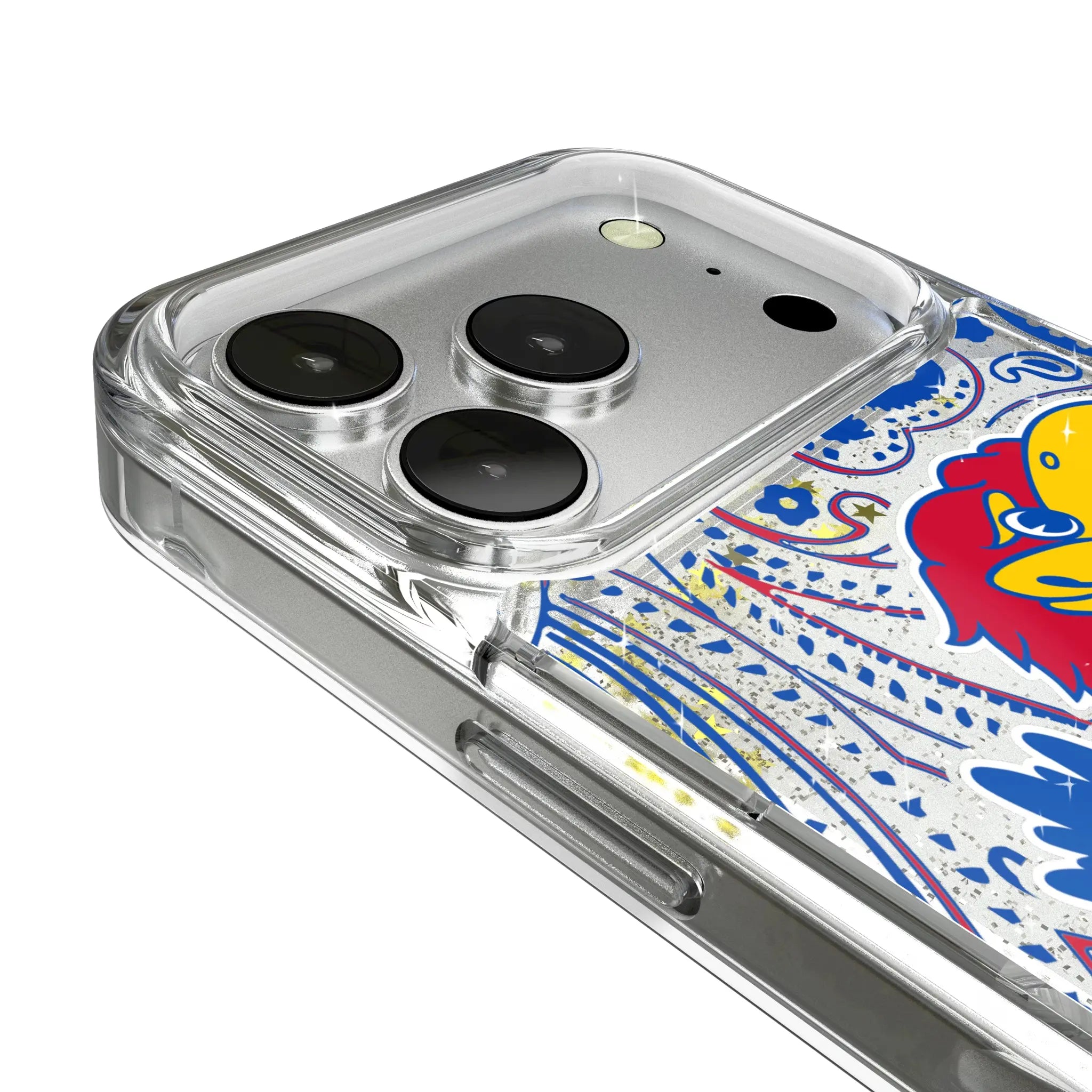 University of Kansas Jayhawks Paisley iPhone Glitter Phone Case for Apple iPhone - Detail