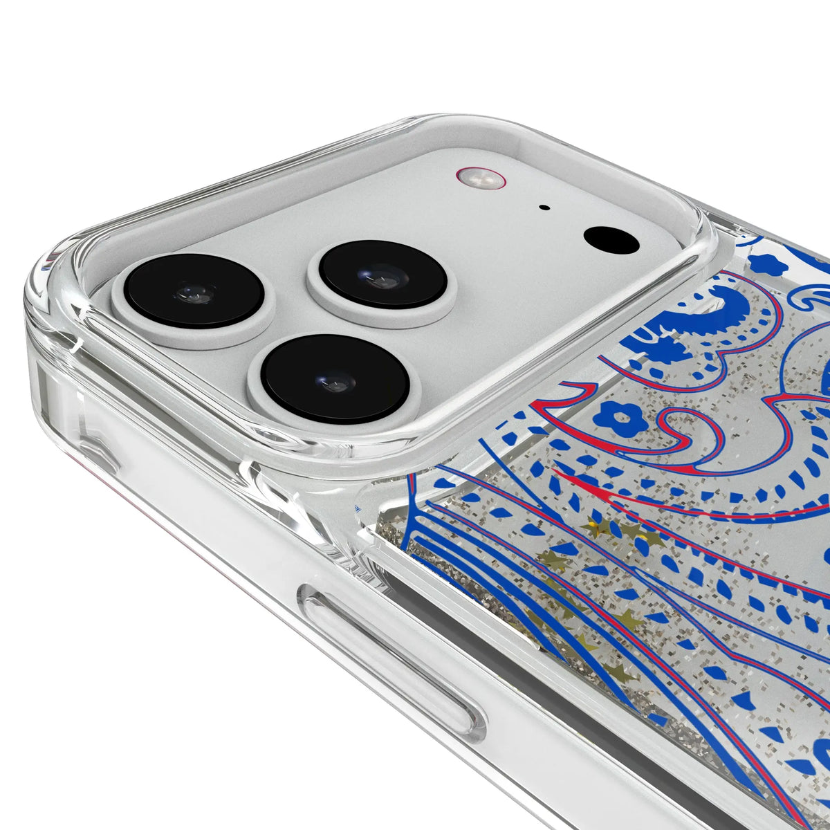 University of Kansas Jayhawks Paisley iPhone Glitter Phone Case for Apple iPhone - Detail#Device_iPhone 18 Pro Max
