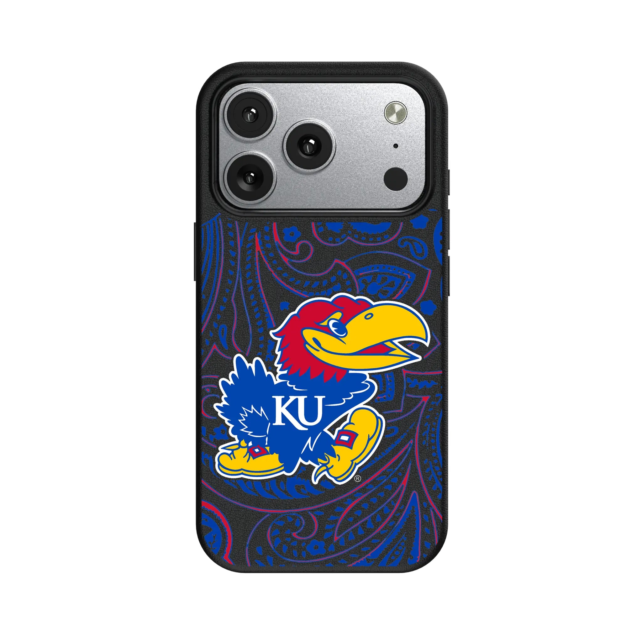 University of Kansas Jayhawks Paisley iPhone MagSafe Compatible Phone Case for Apple iPhone#Device_iPhone 17 Pro