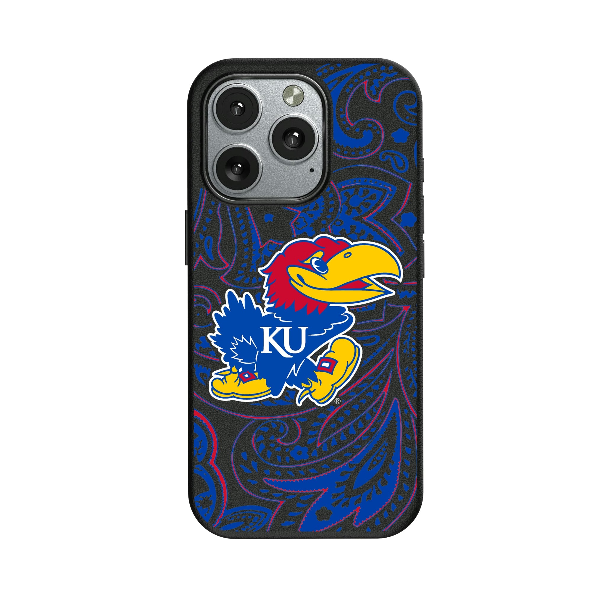 University of Kansas Jayhawks Paisley iPhone MagSafe Compatible Phone Case for Apple iPhone