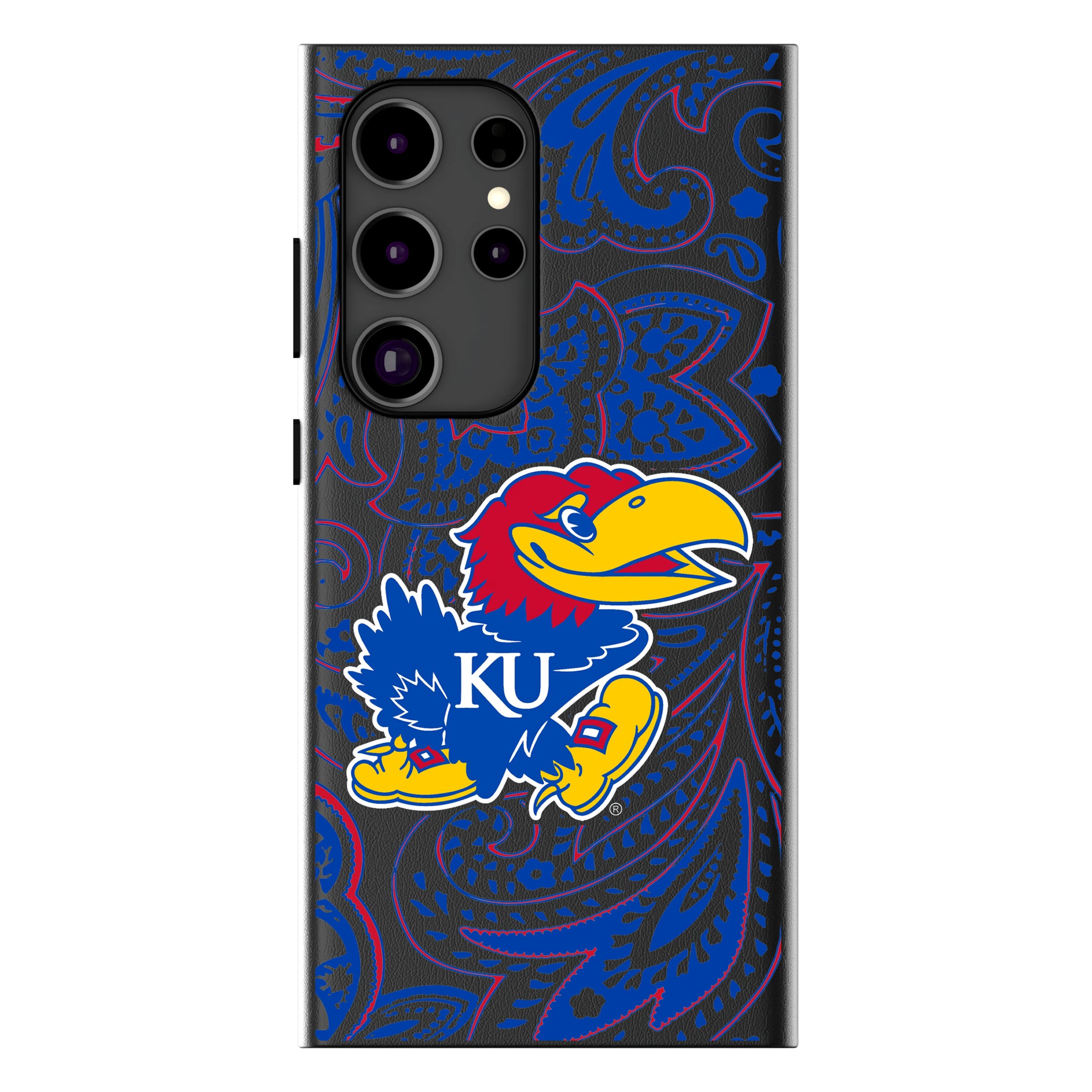 University of Kansas Jayhawks Paisley Galaxy MagSafe Compatible Phone Case for Samsung Galaxy