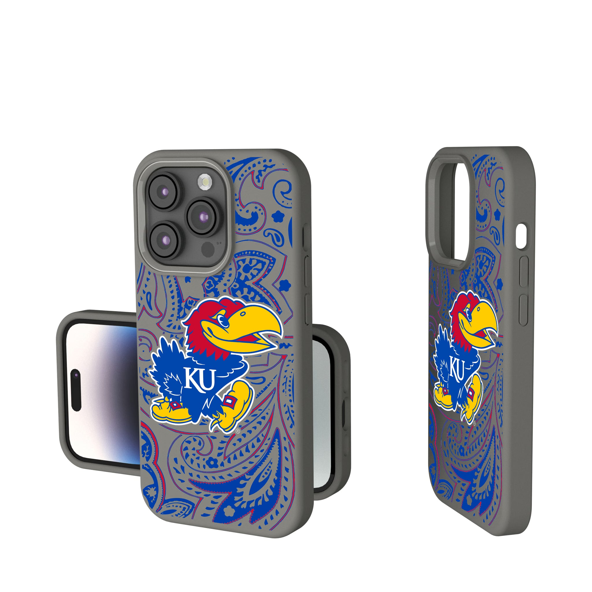 University of Kansas Jayhawks Paisley iPhone Soft Touch Phone Case for Apple iPhone