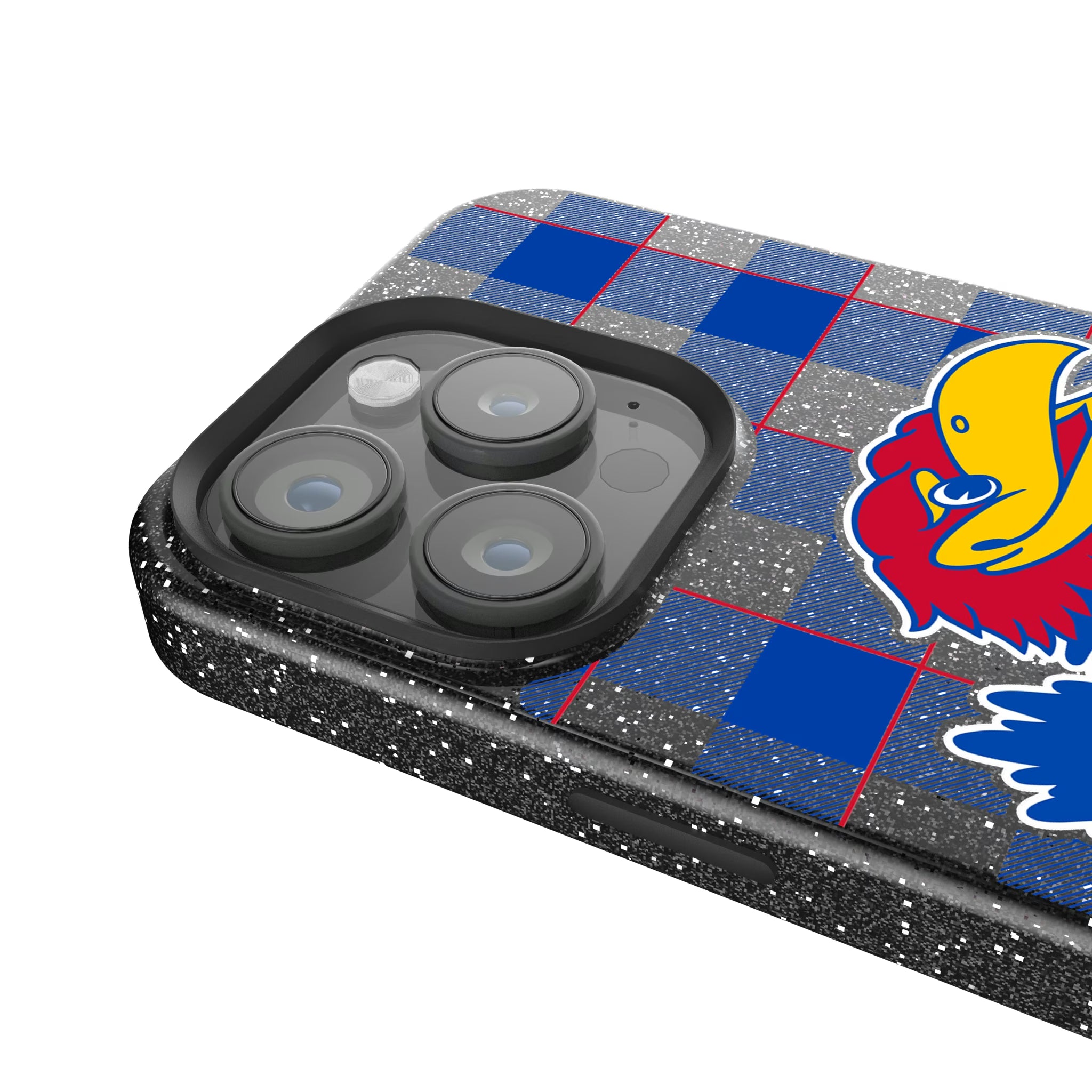 University of Kansas Jayhawks Plaid iPhone Bling Phone Case for Apple iPhone - Detail
