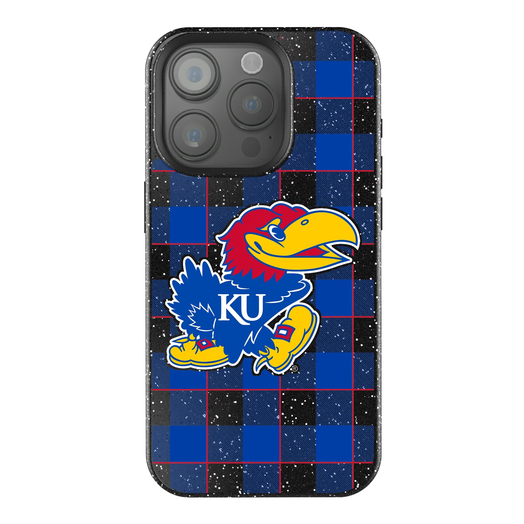 University of Kansas Jayhawks Plaid iPhone Bling Phone Case for Apple iPhone