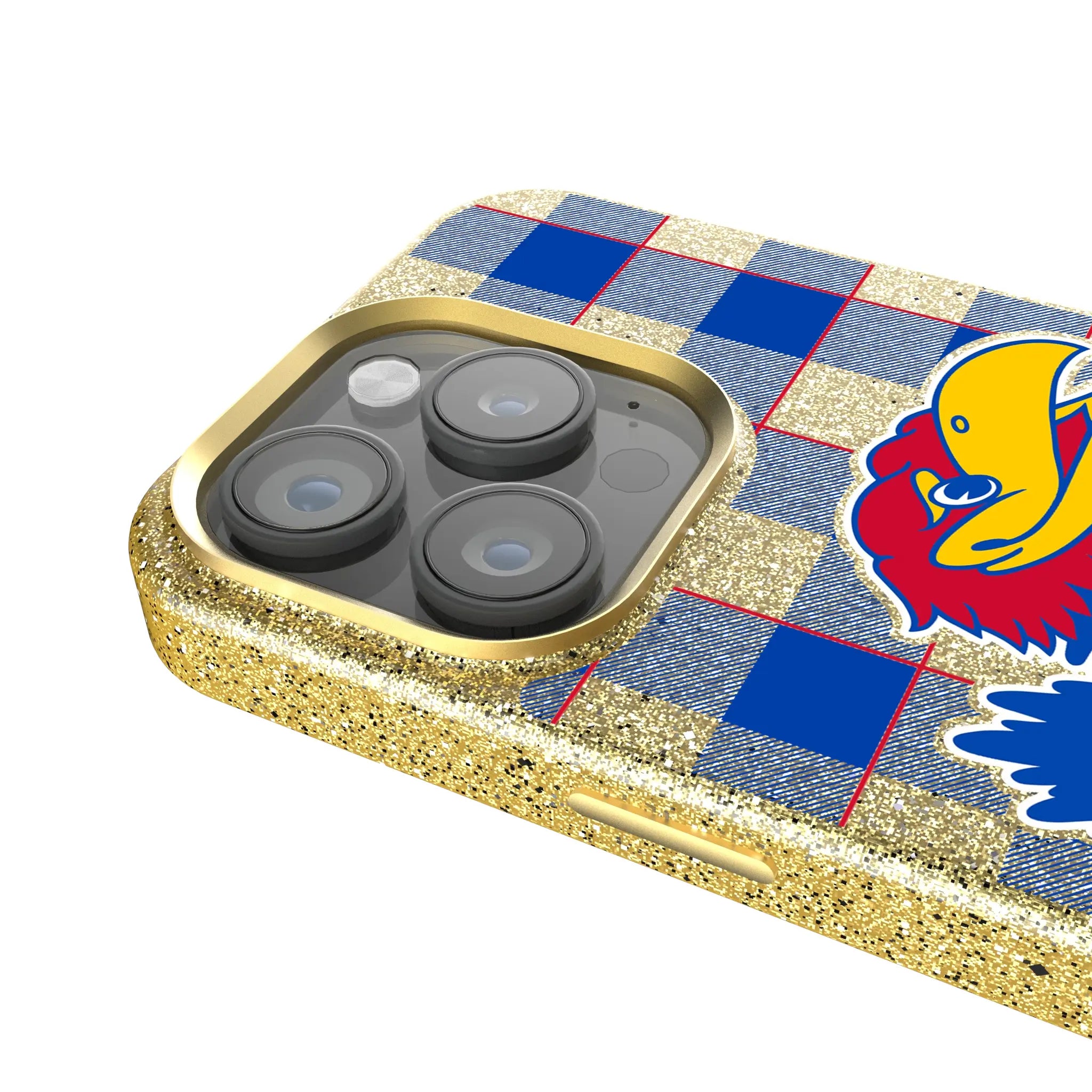 University of Kansas Jayhawks Plaid iPhone Bling Phone Case for Apple iPhone - Detail