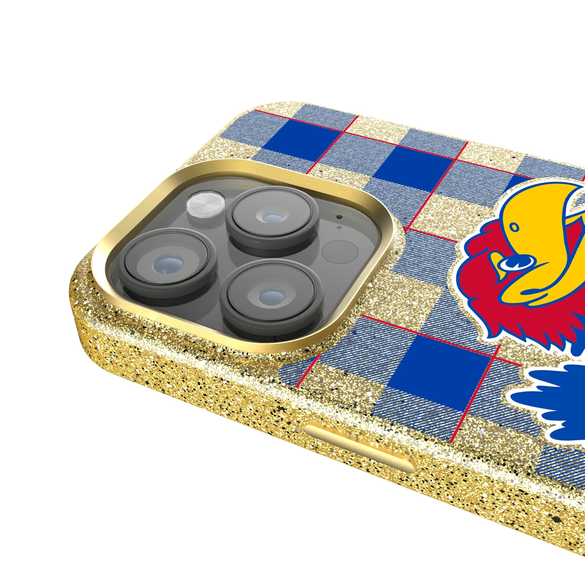 University of Kansas Jayhawks Plaid iPhone Bling Phone Case for Apple iPhone - Detail