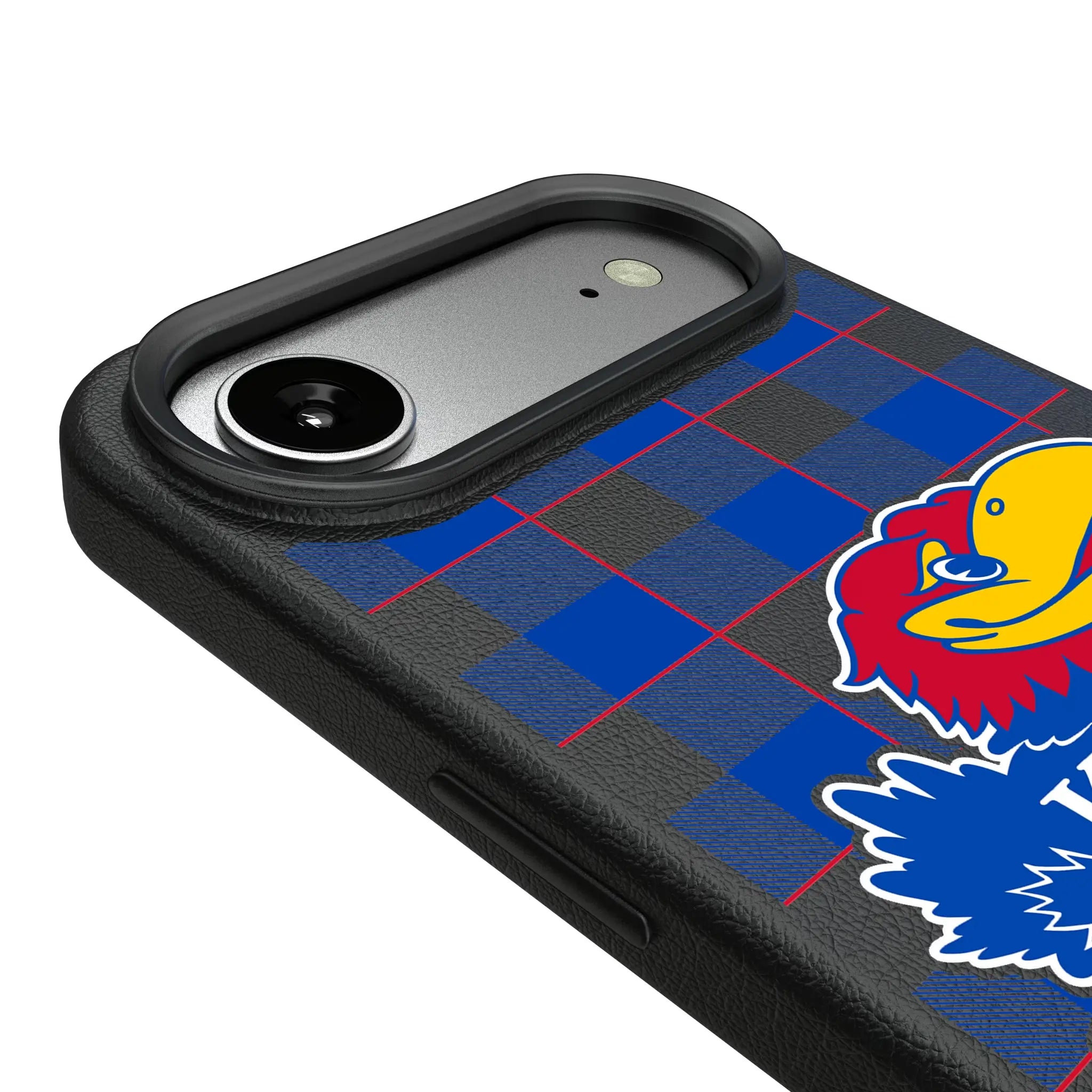 University of Kansas Jayhawks Plaid iPhone MagSafe Compatible Phone Case for Apple iPhone - Detail#Device_iPhone Air