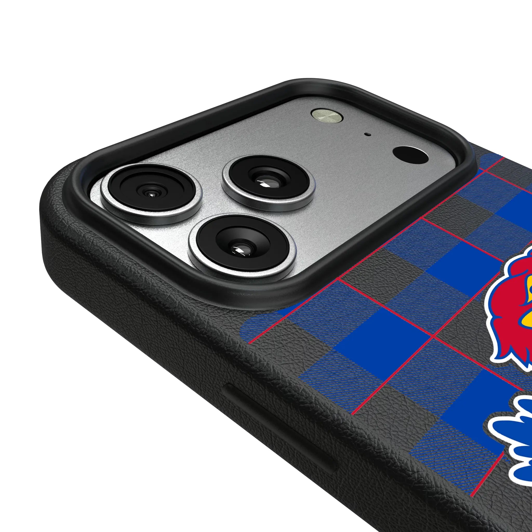 University of Kansas Jayhawks Plaid iPhone MagSafe Compatible Phone Case for Apple iPhone - Detail#Device_iPhone 17 Pro Max
