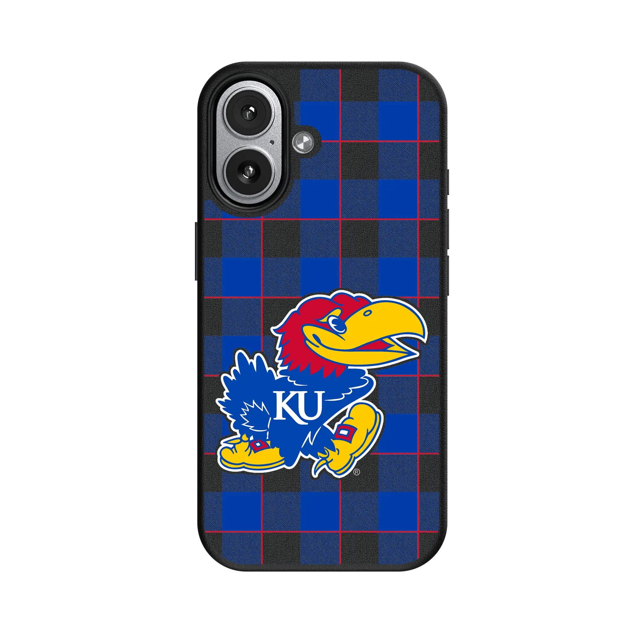 University of Kansas Jayhawks Plaid iPhone MagSafe Compatible Phone Case for Apple iPhone#Device_iPhone 17