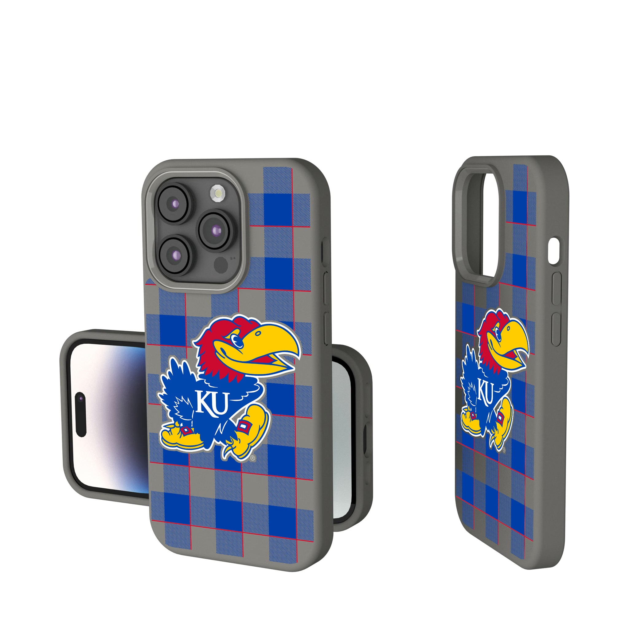 University of Kansas Jayhawks Plaid iPhone Soft Touch Phone Case for Apple iPhone