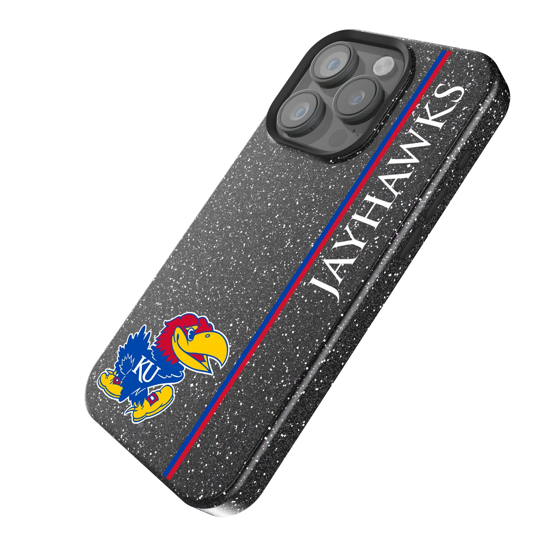 University of Kansas Jayhawks Sidebar iPhone Bling Phone Case for Apple iPhone - Isometric View