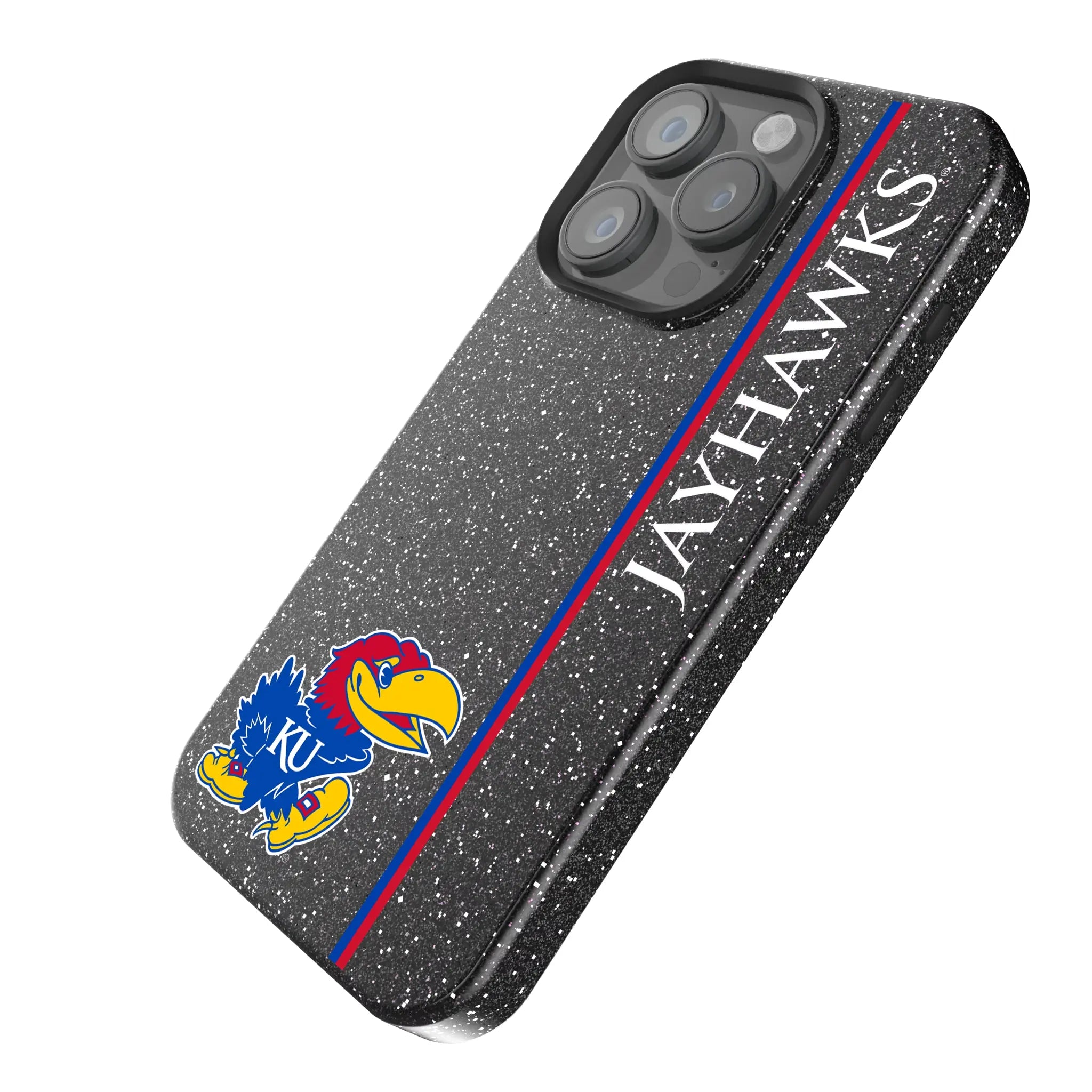 University of Kansas Jayhawks Sidebar iPhone Bling Phone Case for Apple iPhone - Isometric View