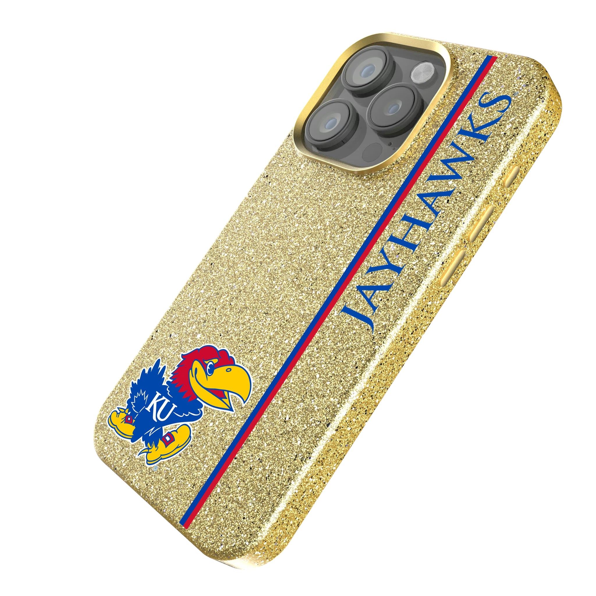 University of Kansas Jayhawks Sidebar iPhone Bling Phone Case for Apple iPhone - Isometric View
