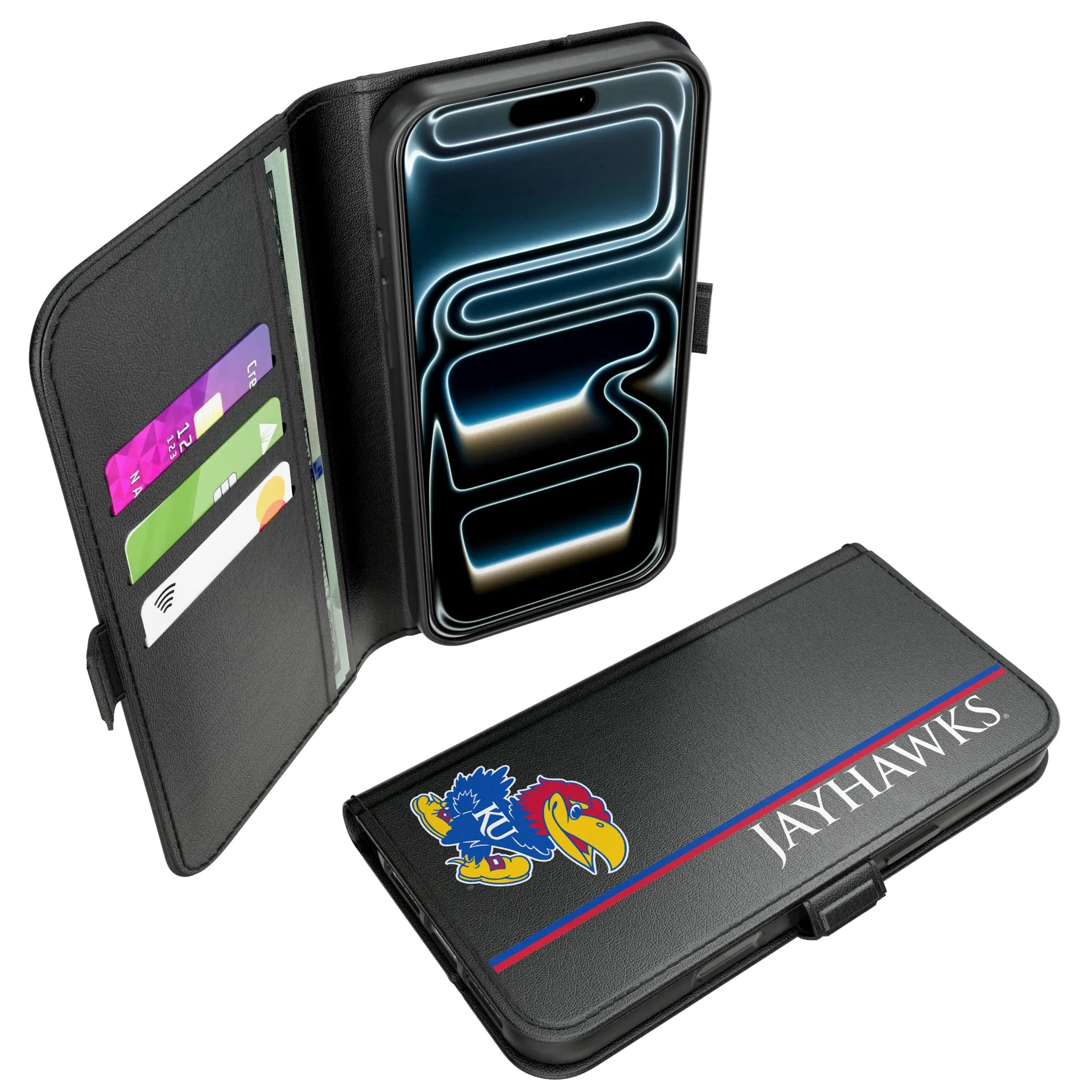 University of Kansas Jayhawks Sidebar iPhone Folio Phone Case for Apple iPhone#Device_iPhone 17 Pro Max