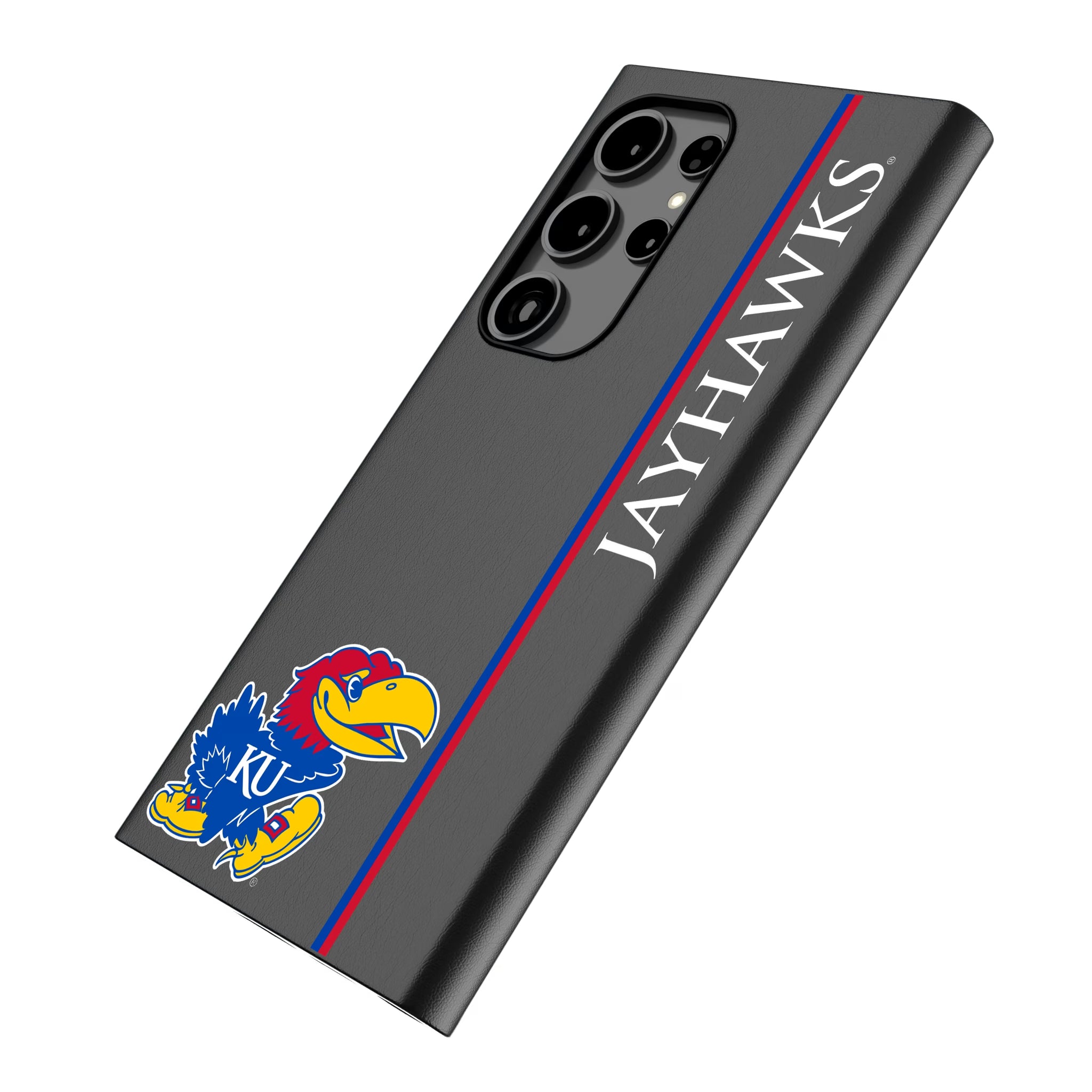 University of Kansas Jayhawks Sidebar Galaxy MagSafe Compatible Phone Case for Samsung Galaxy - Isometric View