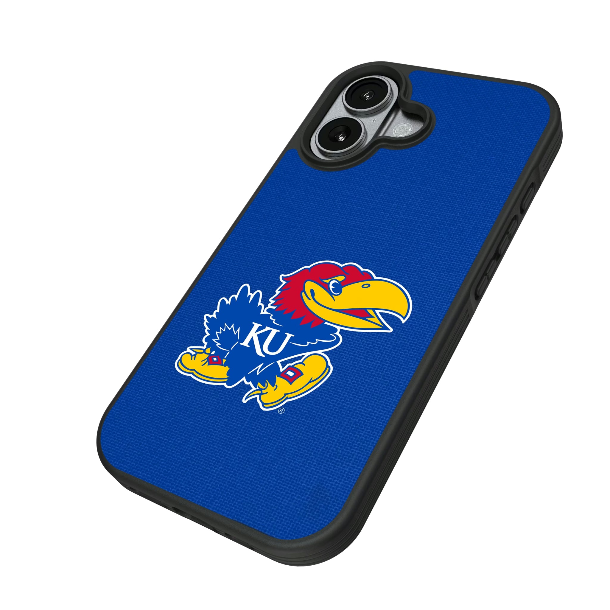 University of Kansas Jayhawks Solid iPhone Bump Phone Case for Apple iPhone - Isometric View#Device_iPhone 17