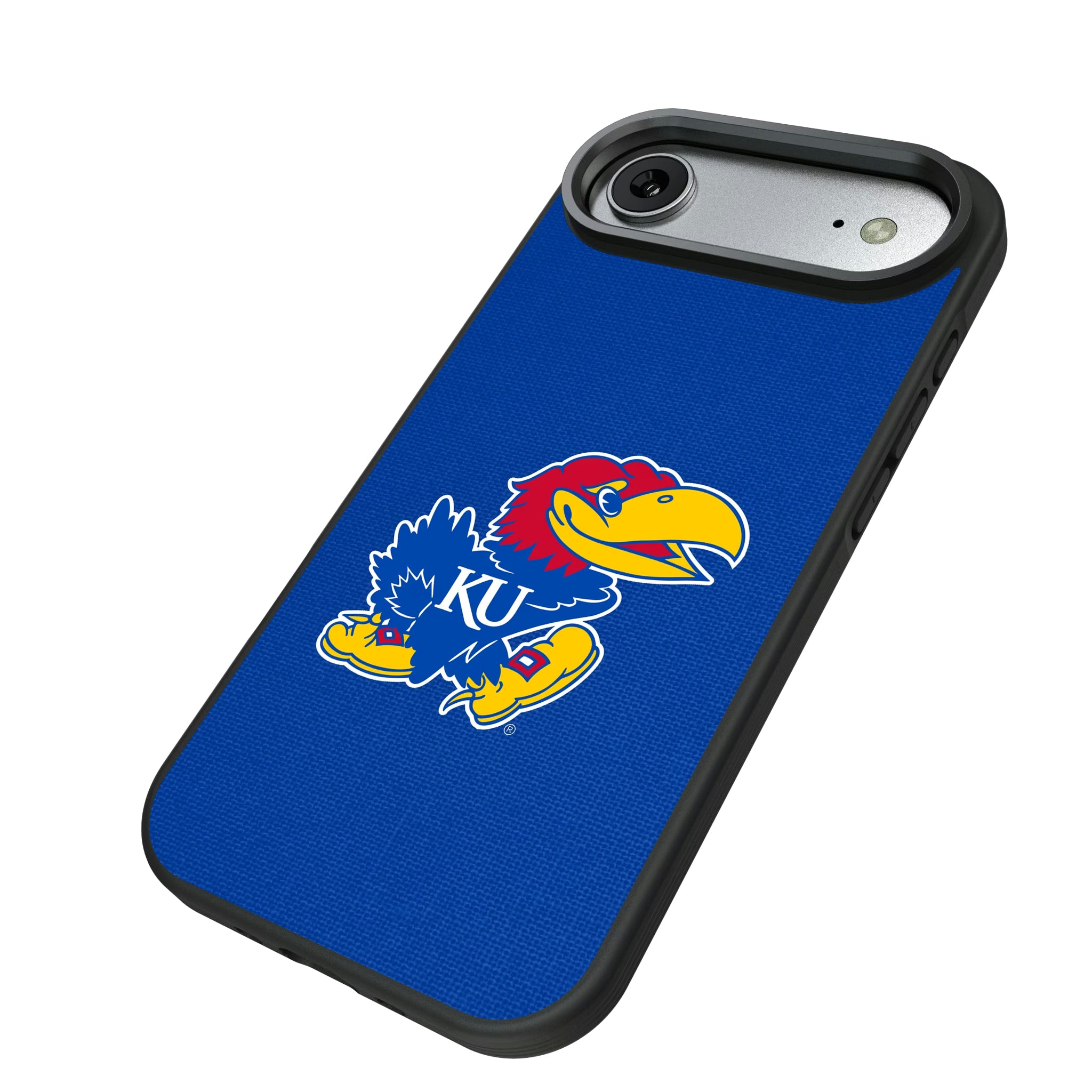 University of Kansas Jayhawks Solid iPhone Bump Phone Case for Apple iPhone - Isometric View#Device_iPhone Air