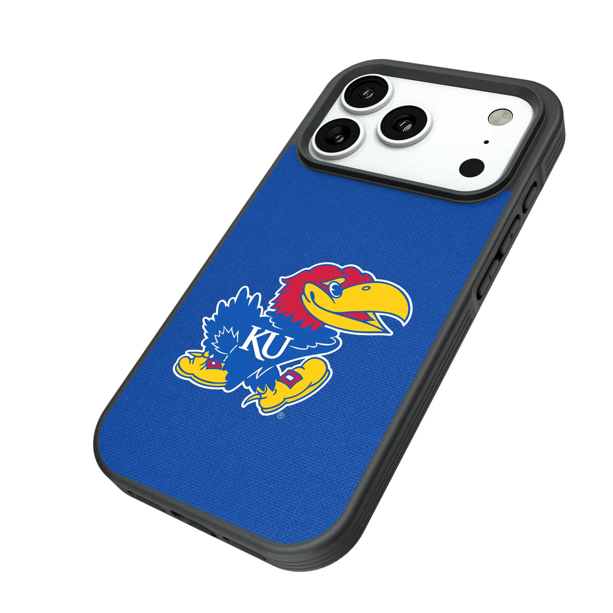 University of Kansas Jayhawks Solid iPhone Bump Phone Case for Apple iPhone - Isometric View#Device_iPhone 18 Pro