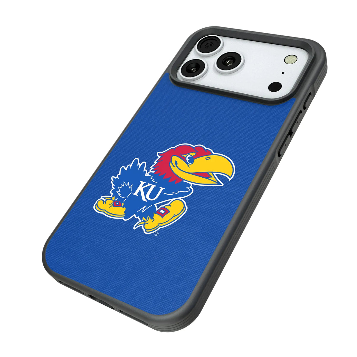 University of Kansas Jayhawks Solid iPhone Bump Phone Case for Apple iPhone - Isometric View#Device_iPhone 18 Pro Max