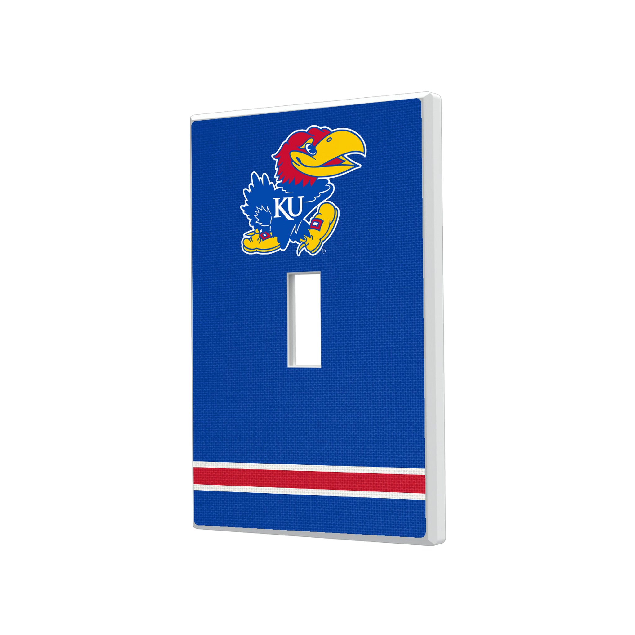 University of Kansas Jayhawks Stripe Hidden-Screw Light Switch Plate#Style_Single Toggle