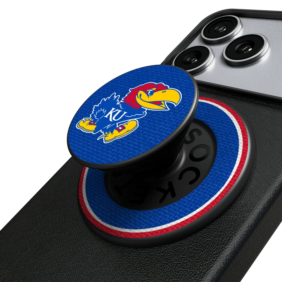 University of Kansas Jayhawks Stripe Popsockets Round Magnetic