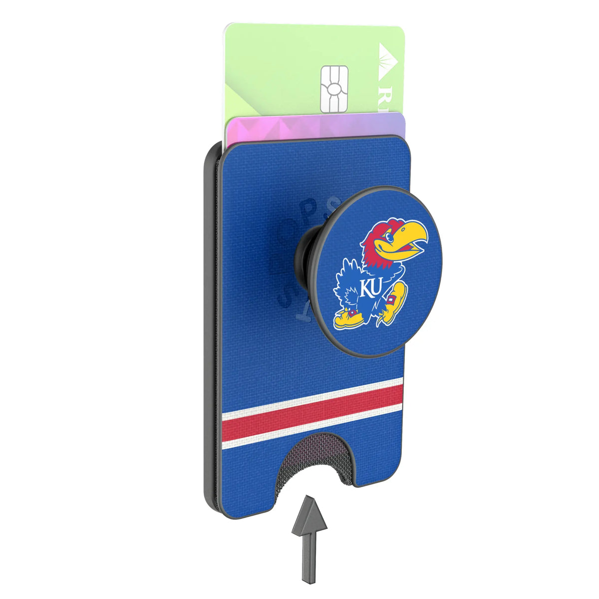 University of Kansas Jayhawks Stripe Popsockets Wallet Magnetic - Detail