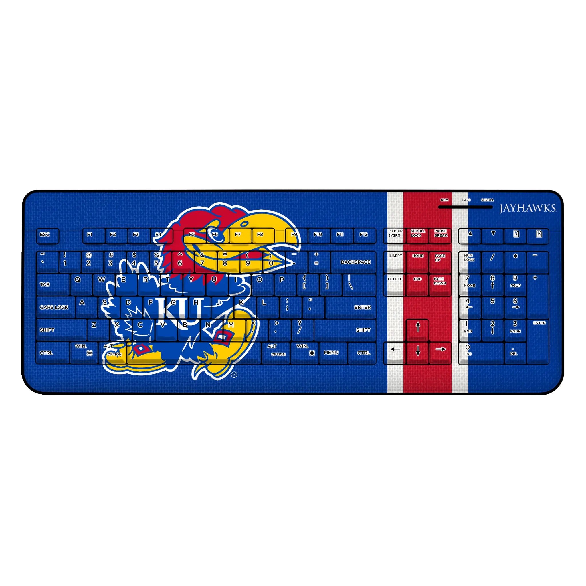 University of Kansas Jayhawks Stripe Wireless USB Keyboard