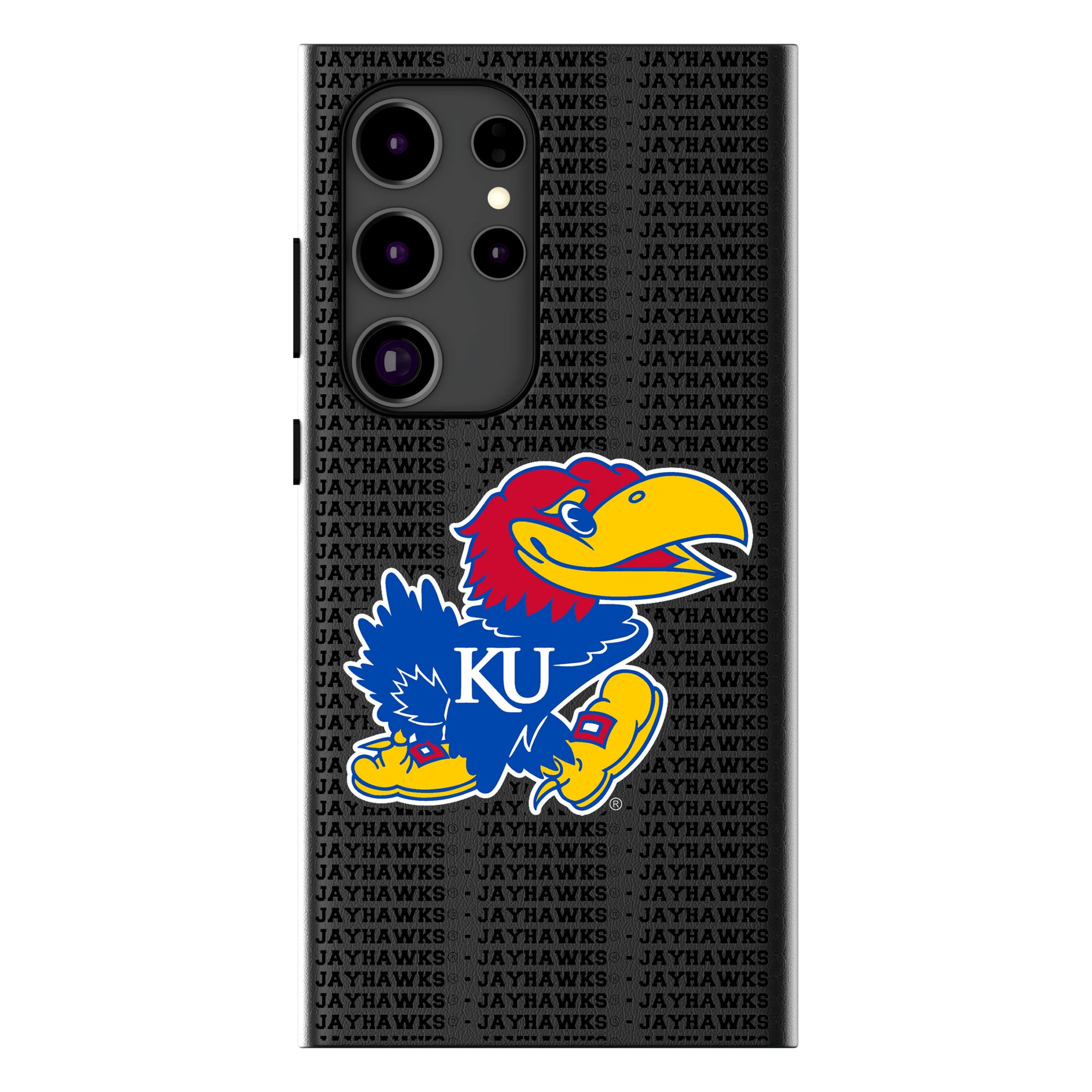 University of Kansas Jayhawks Text Backdrop Galaxy MagSafe Compatible Phone Case for Samsung Galaxy