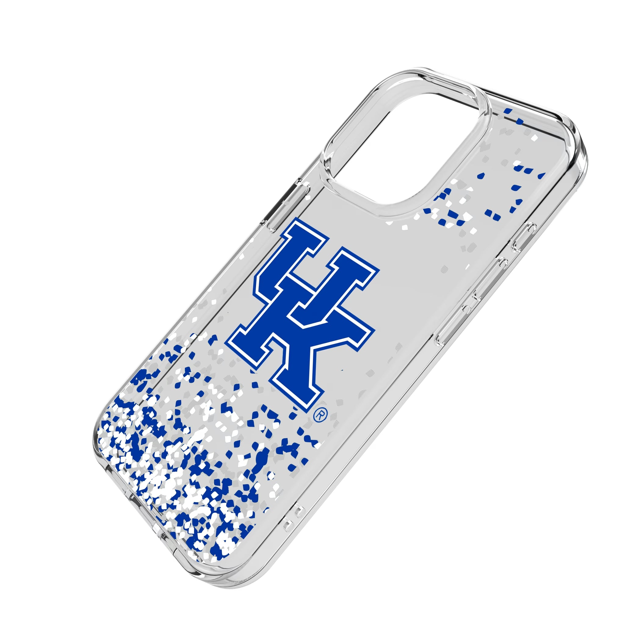 University of Kentucky Wildcats Confetti iPhone Clear Phone Case for Apple iPhone - Isometric View